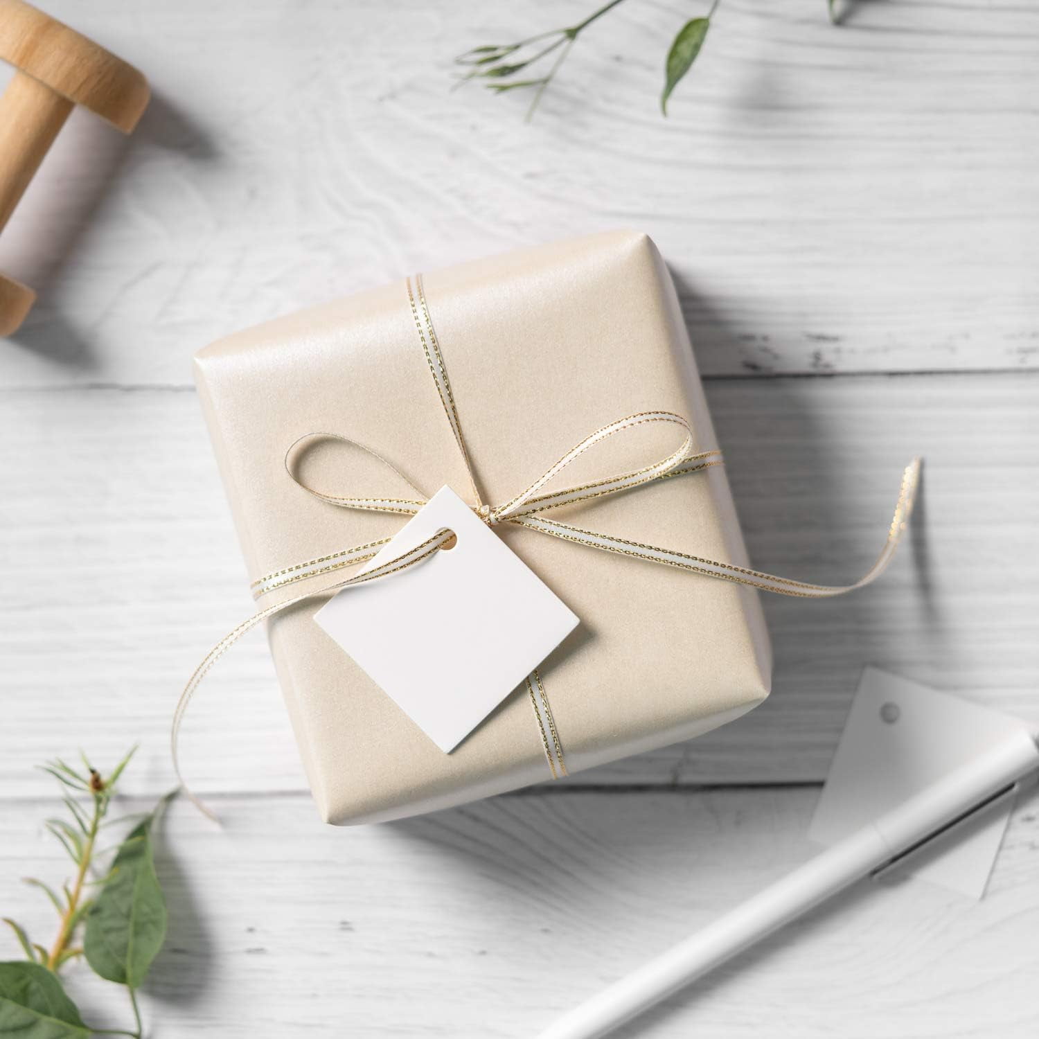 RICHTOP Matte Wrapping Paper, Pearly Lustre Finish for Gift Packaging and DIY Crafts (Off White, 17 in x 23 ft) r48ct