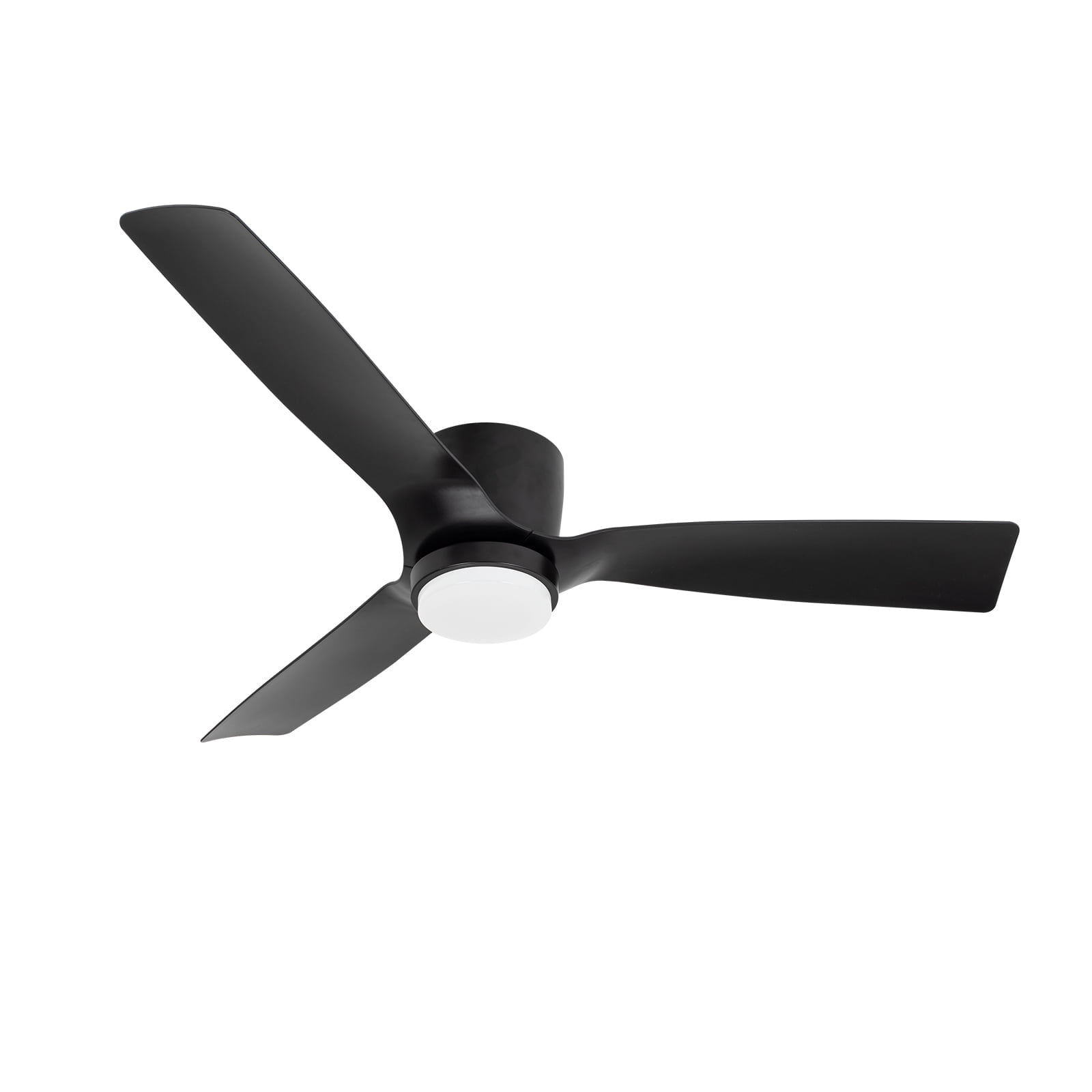 Wozzio 52 in Flush Mount Ceiling Fan with LED Light and Remote Control (Black, 52 in) ya95v