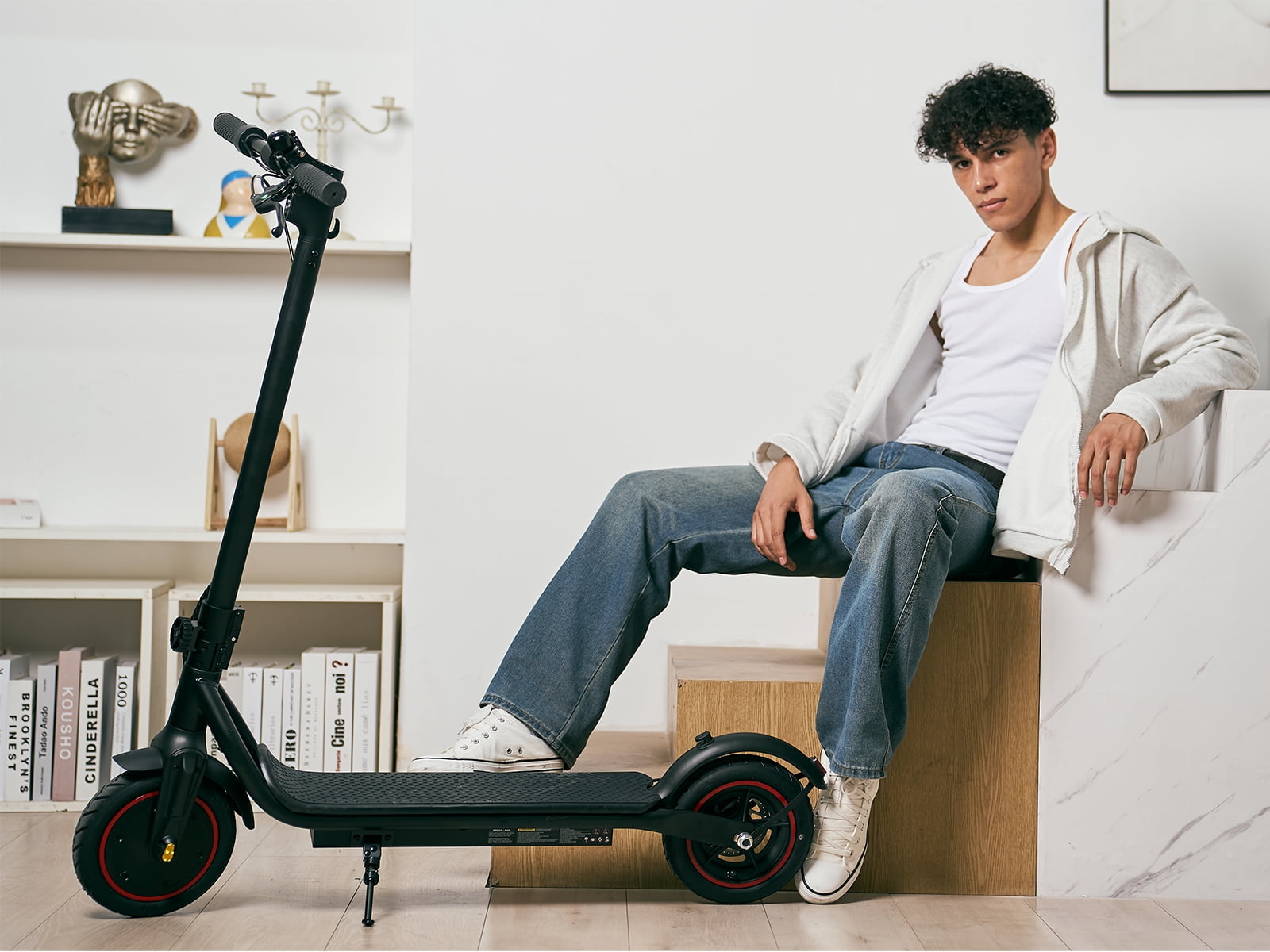 LiteFive LF5 350W Electric Scooter for Adults, Portable Folding Commuter E-Scooter (Black, 31 lb) li11m