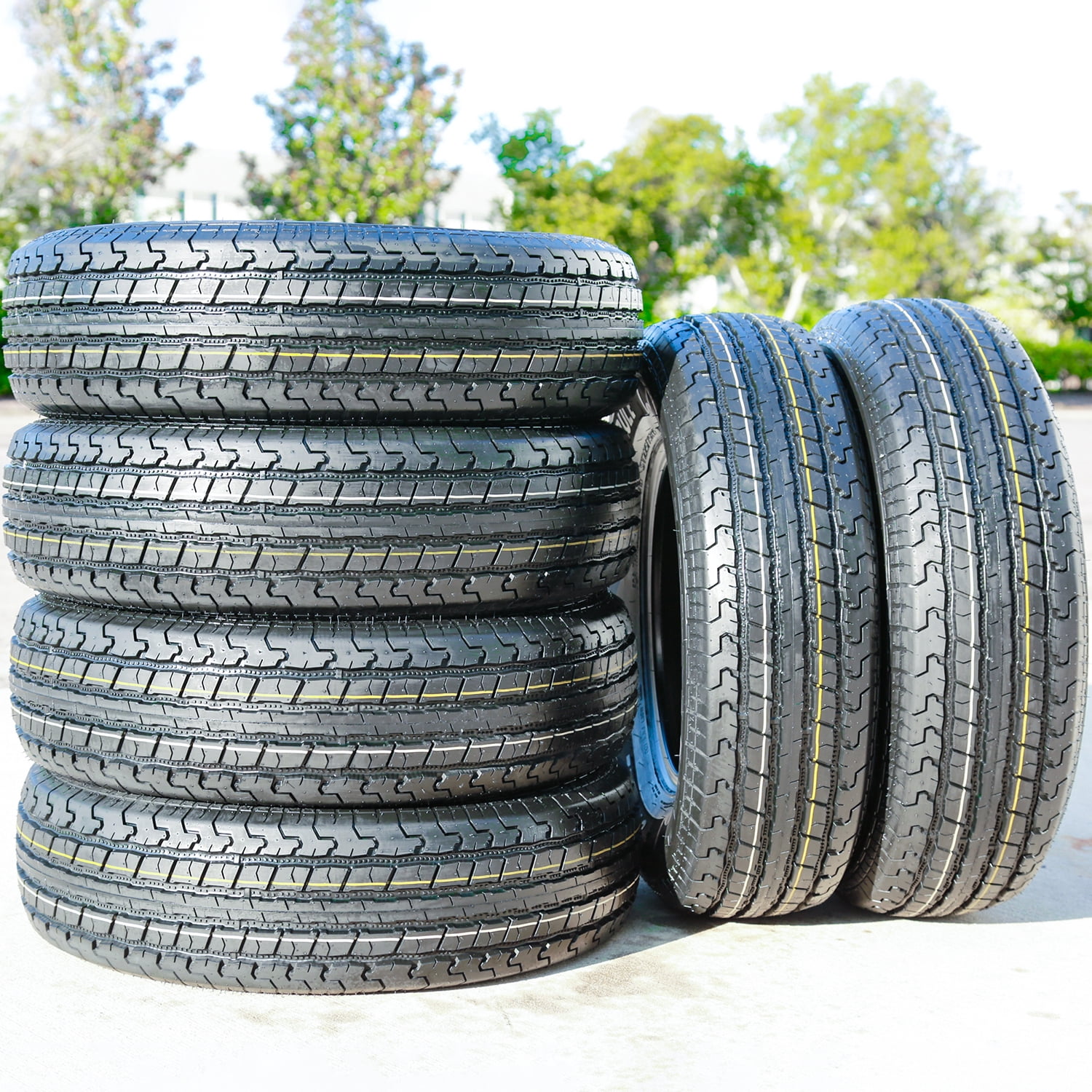 Roundrule ST Hikee Trailer Tires All Season Highway Performance (ST205/75R15, 8 Ply, Set of 4) 5hz18