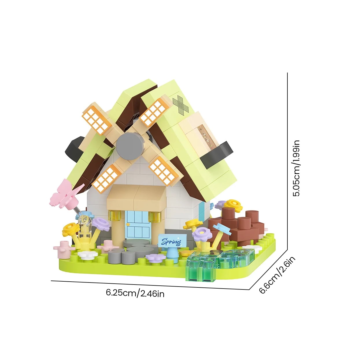 CONUSEA Windmill House Building Blocks Set (1802 Pieces, Micro Construction Model) 6qo5c