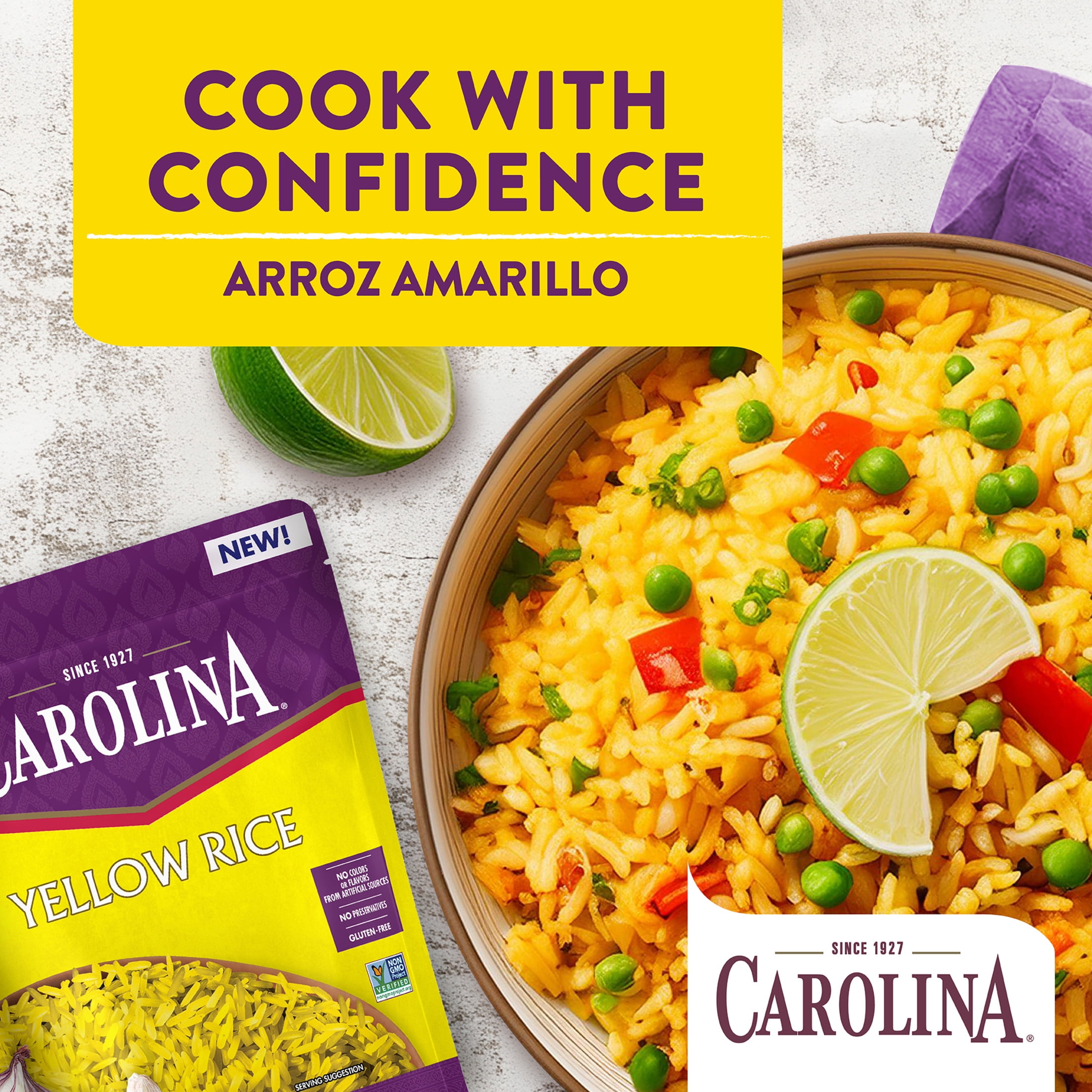 Carolina Ready-to-Eat Yellow Rice, Microwavable Gluten Free Side Dish (Yellow, 8.8 oz) wwp3s