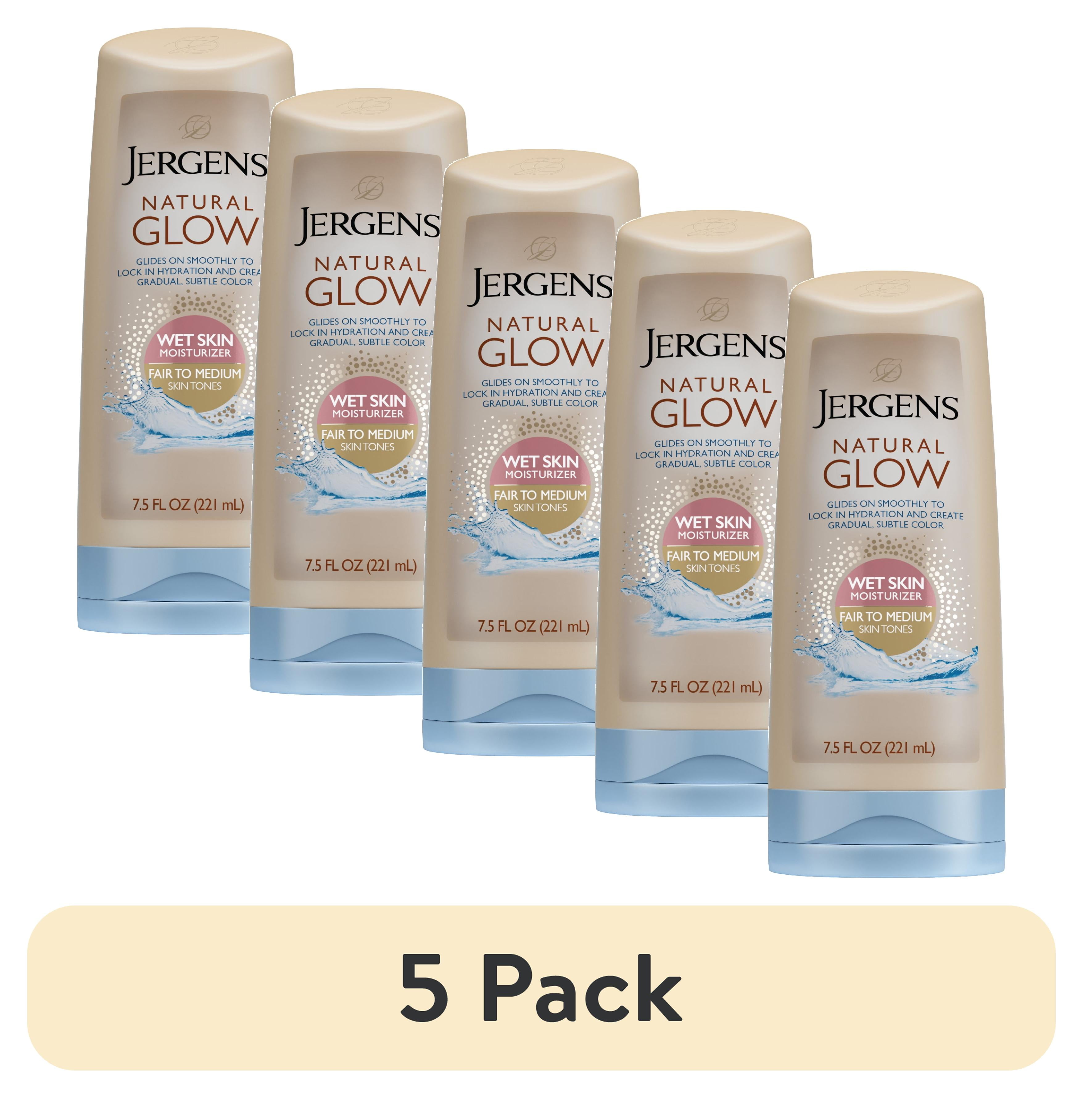 Jergens Natural Glow Wet Skin Moisturizer Self Tanner for Fair to Medium Skin (5 Pack, 7.5 fl oz) yfn7i