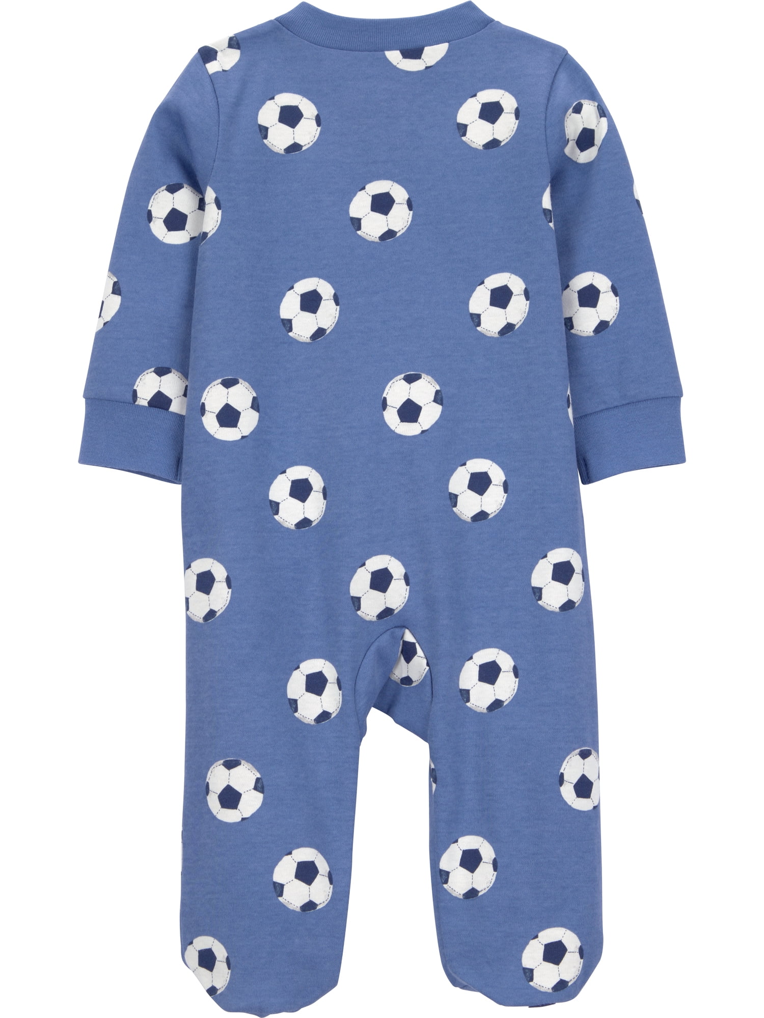 Carter's Child of Mine Baby Sleep 'N Play Soccer Print Cotton Romper (Blue, 6-9 Months) iur2d