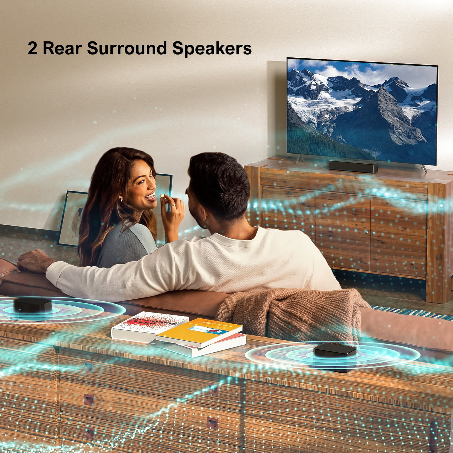 Ultimea 5.1 Surround Sound Bar System with Wireless Subwoofer and Rear Speakers (Black, 350W) cw0y4