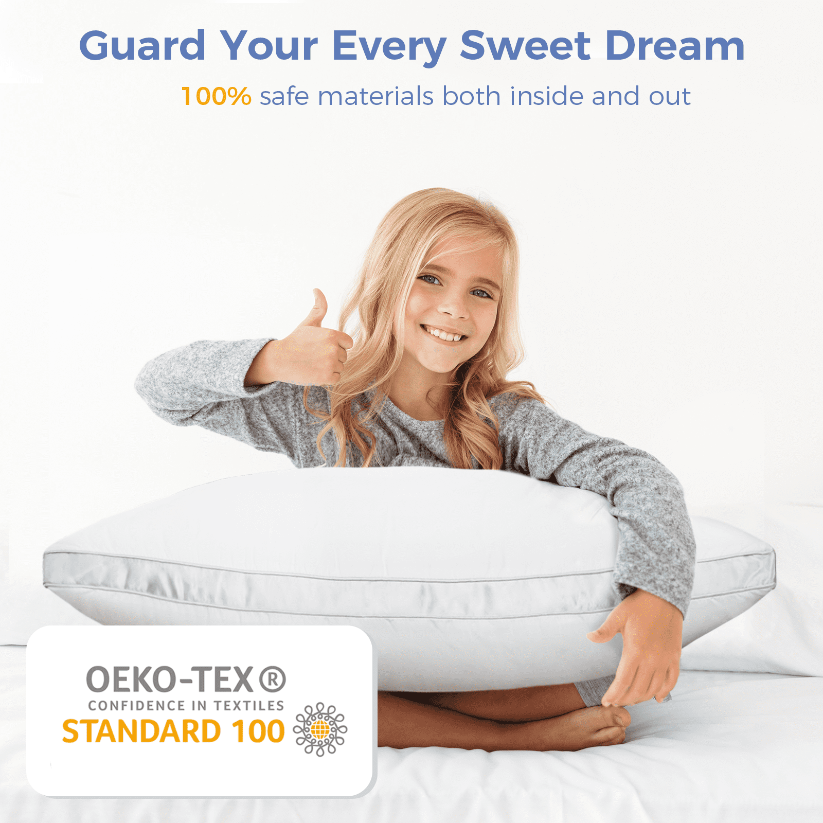 Cookey Bed Pillows Queen Size Set of 2, Luxury Hotel Quality Gusseted Pillows for Side and Back Sleepers (White, 20 in x 30 in) 0q0d7