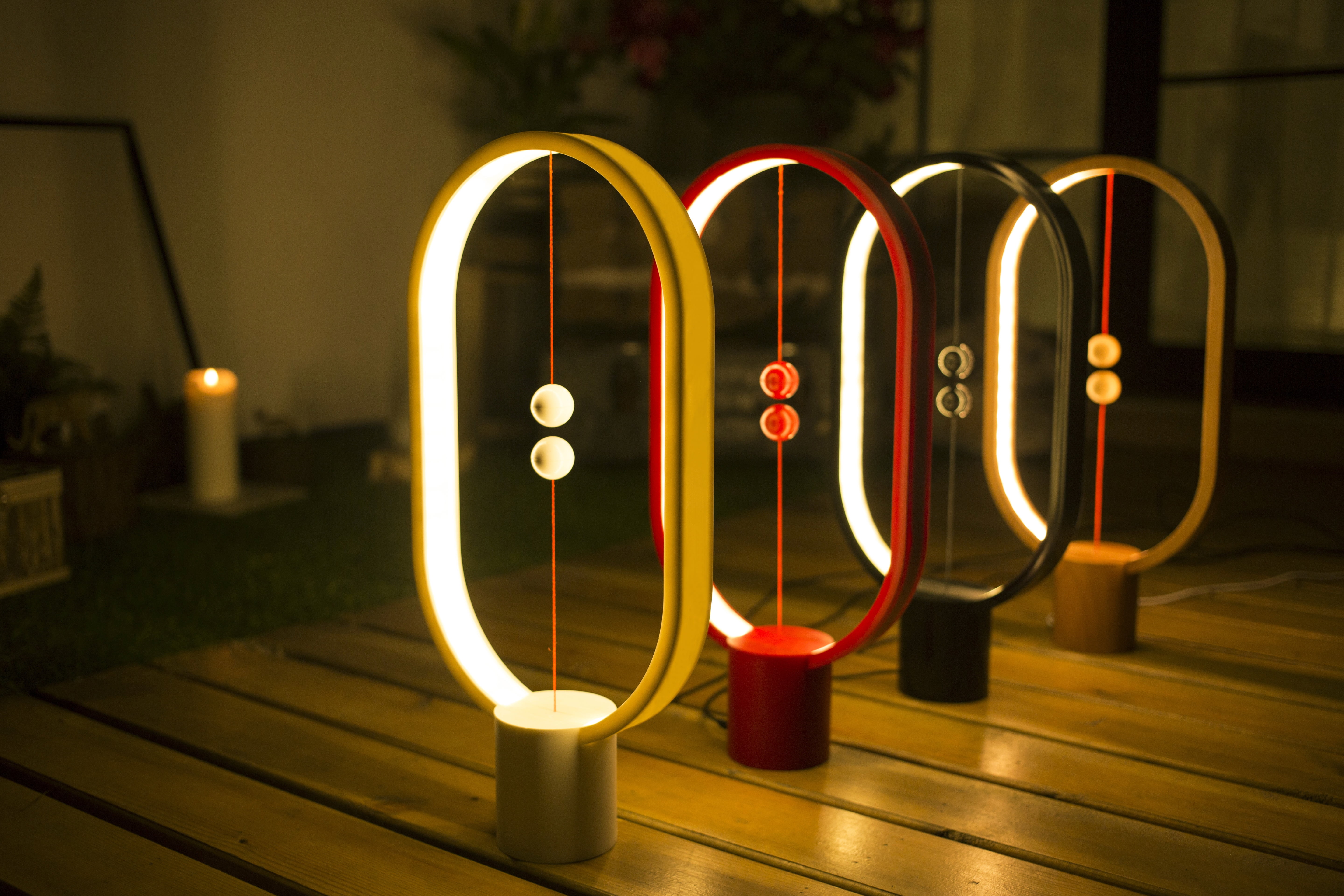 DesignNest Heng Balance Lamp Ellipse LED Desk Light (Red, 15.7 in) f2zz0