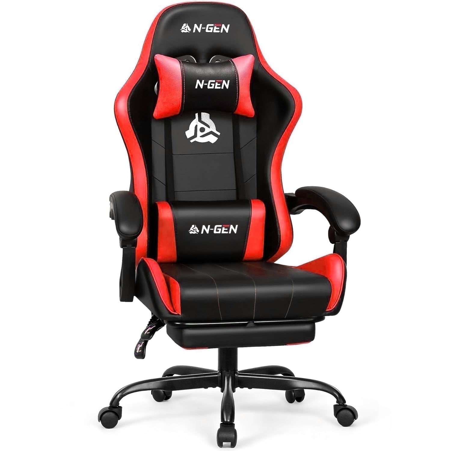 CELTOSS Ergonomic Gaming Chair with Footrest and Lumbar Support (Red, 300 lb Capacity) ehsjc