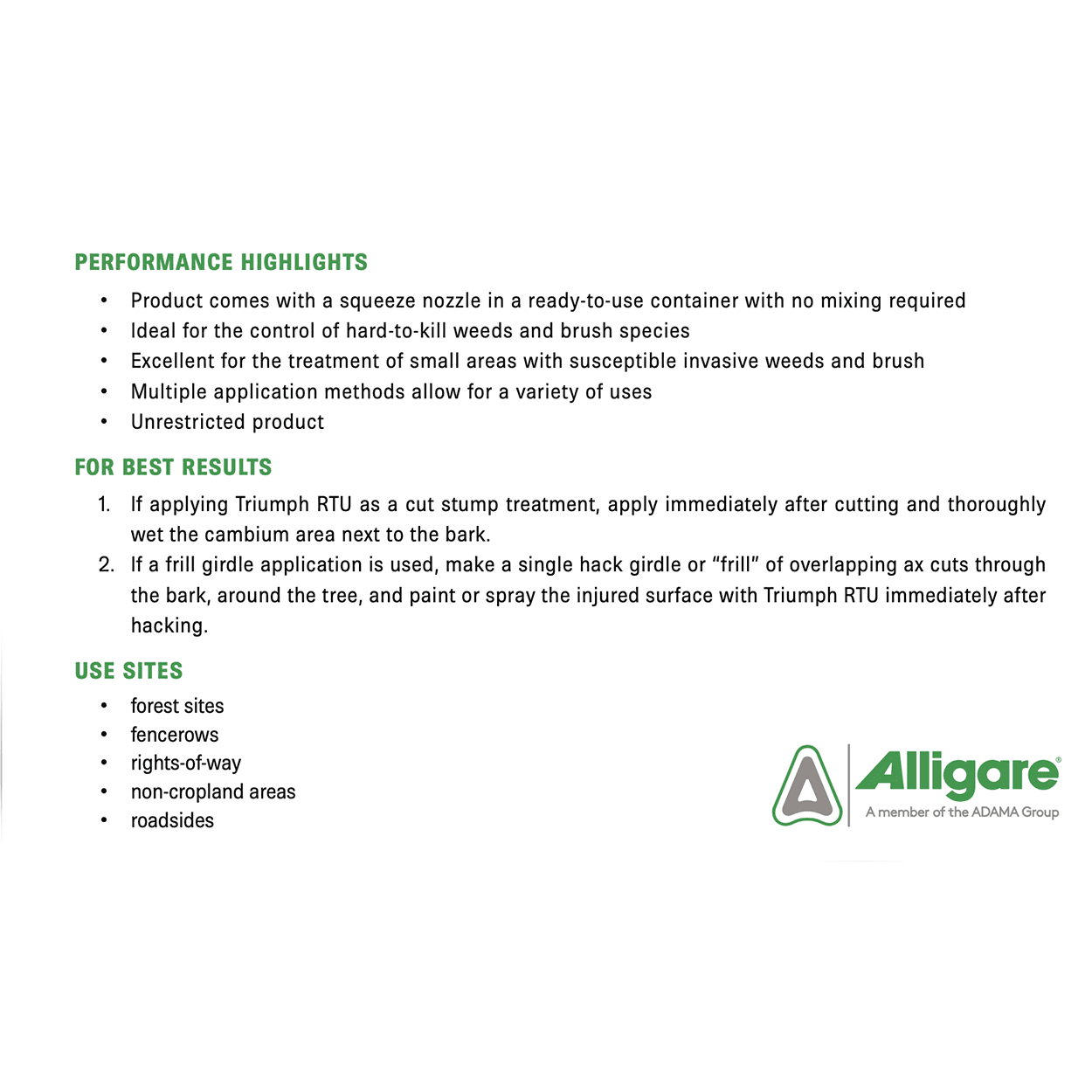Alligare Triumph RTU Herbicide for Woody Plant Control (32 fl oz) or7p8