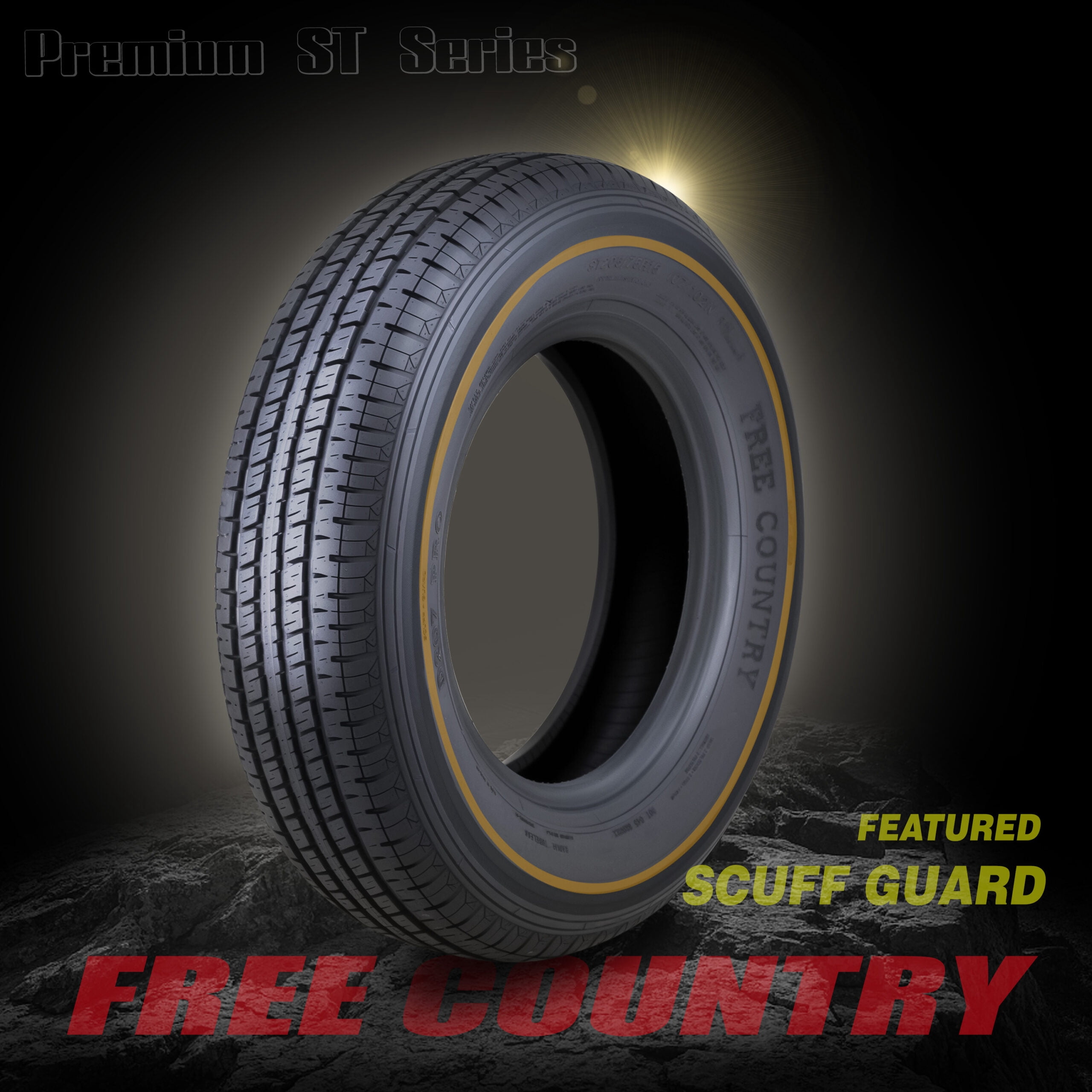 FREE COUNTRY Heavy Duty Trailer Tire ST205/75R14 10-Ply Load Range E Steel Belted Radial (Black, 1 Pack) 9tr0p