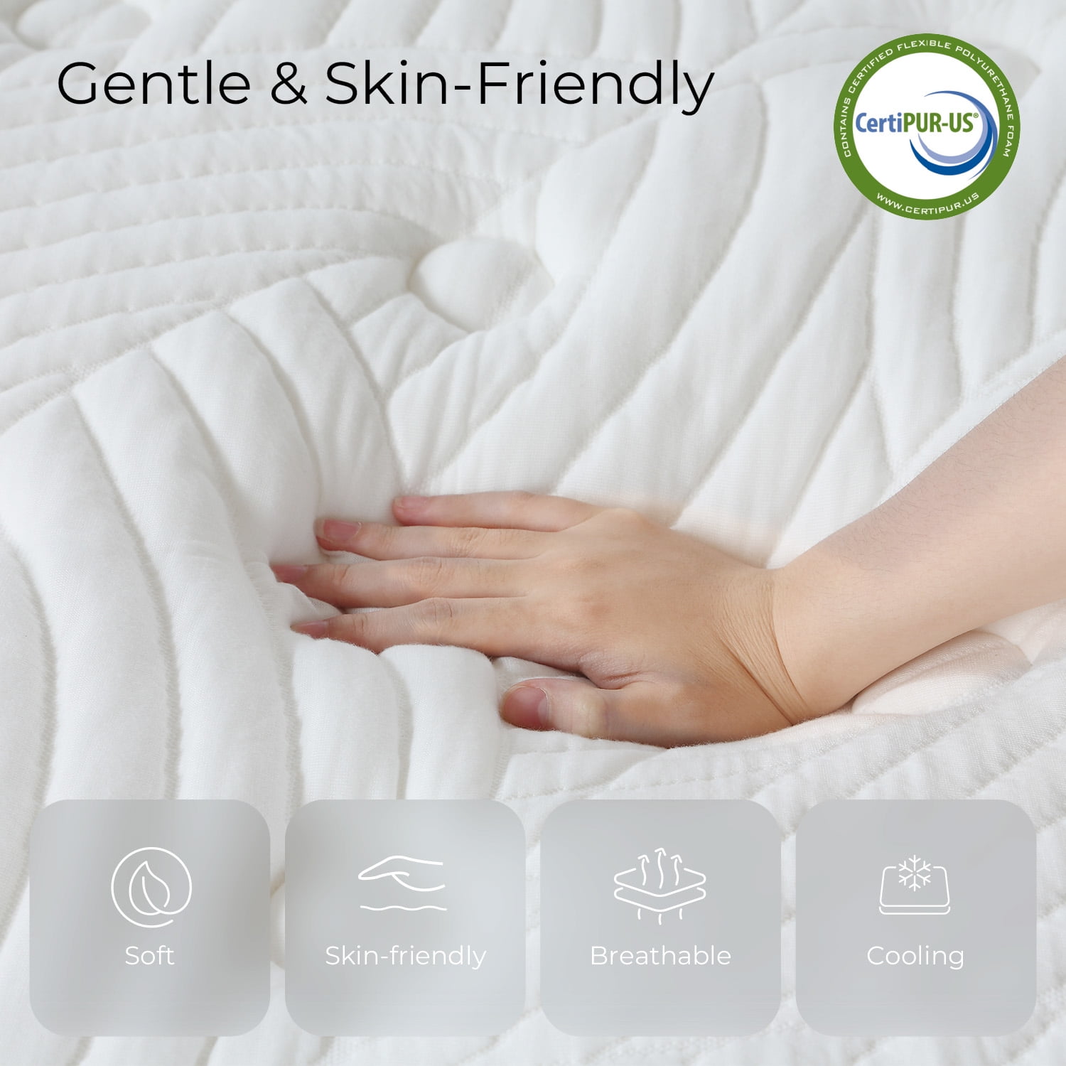SweetNight Twilighty Hybrid Mattress, Pillow Top Cooling Memory Foam with Individually Wrapped Coils (Queen, 12 in) un0c9
