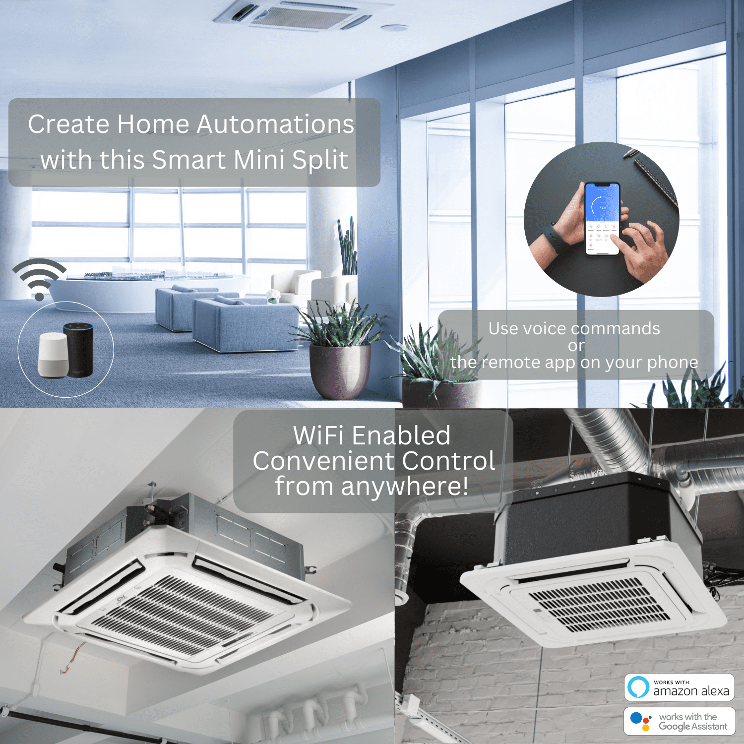 Cooper & Hunter 48000 BTU Dual Zone Mini Split Heat Pump Air Conditioner (White, 3000 Sq Ft) moqku