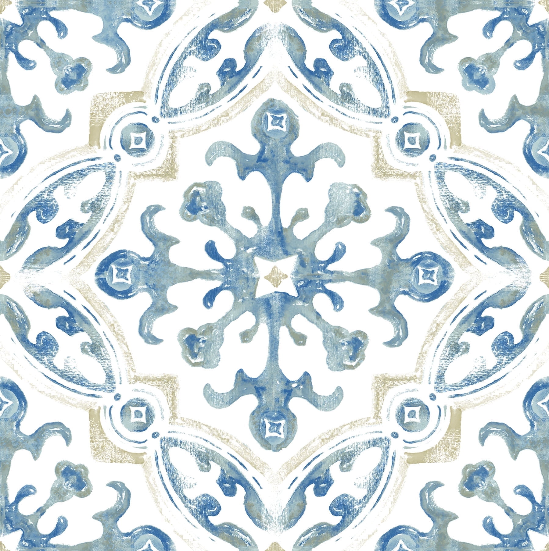 FloorPops! Tuscan Peel & Stick Vinyl Floor Tiles (Blue, 10 Pack) tt30r