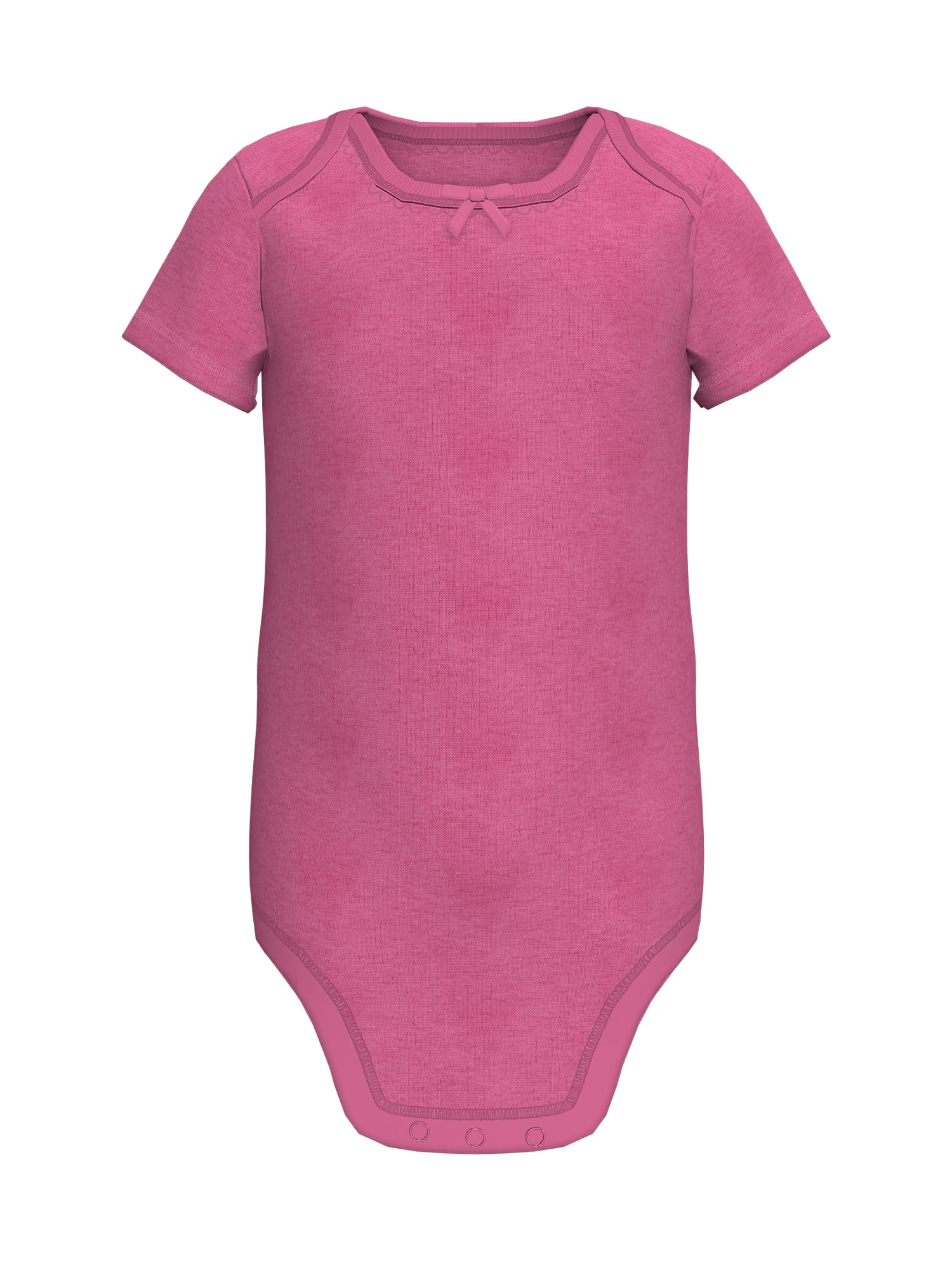 Wonder Nation Baby Girls Short Sleeve Bodysuit (Pink, 0-24 Months) c51g5