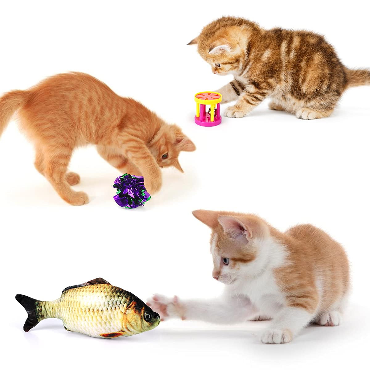 Taimasi 32-Piece Interactive Cat Toy Set with Rainbow Tunnel and Feather Teasers (32 Pieces) wftw1