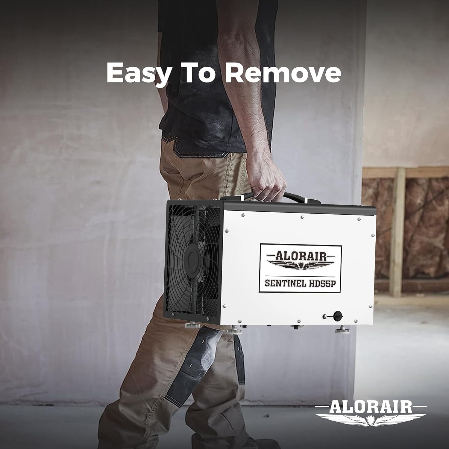 AlorAir Crawl Space Dehumidifier, 120 PPD Commercial Basement Dehumidifier with Pump and Drain Hose (White, 17.64 x 11.69 x 11.85 in) ev0bq