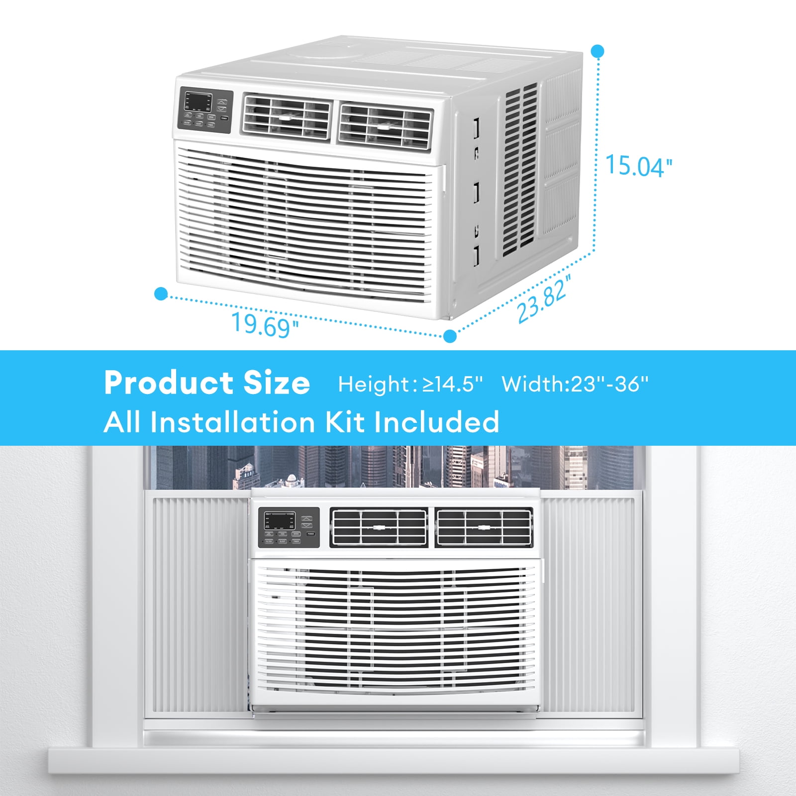 TABU 18000 BTU Window Air Conditioner and Heater Combo with Remote and App Control (White, 850 Sq. Ft.) rat9p