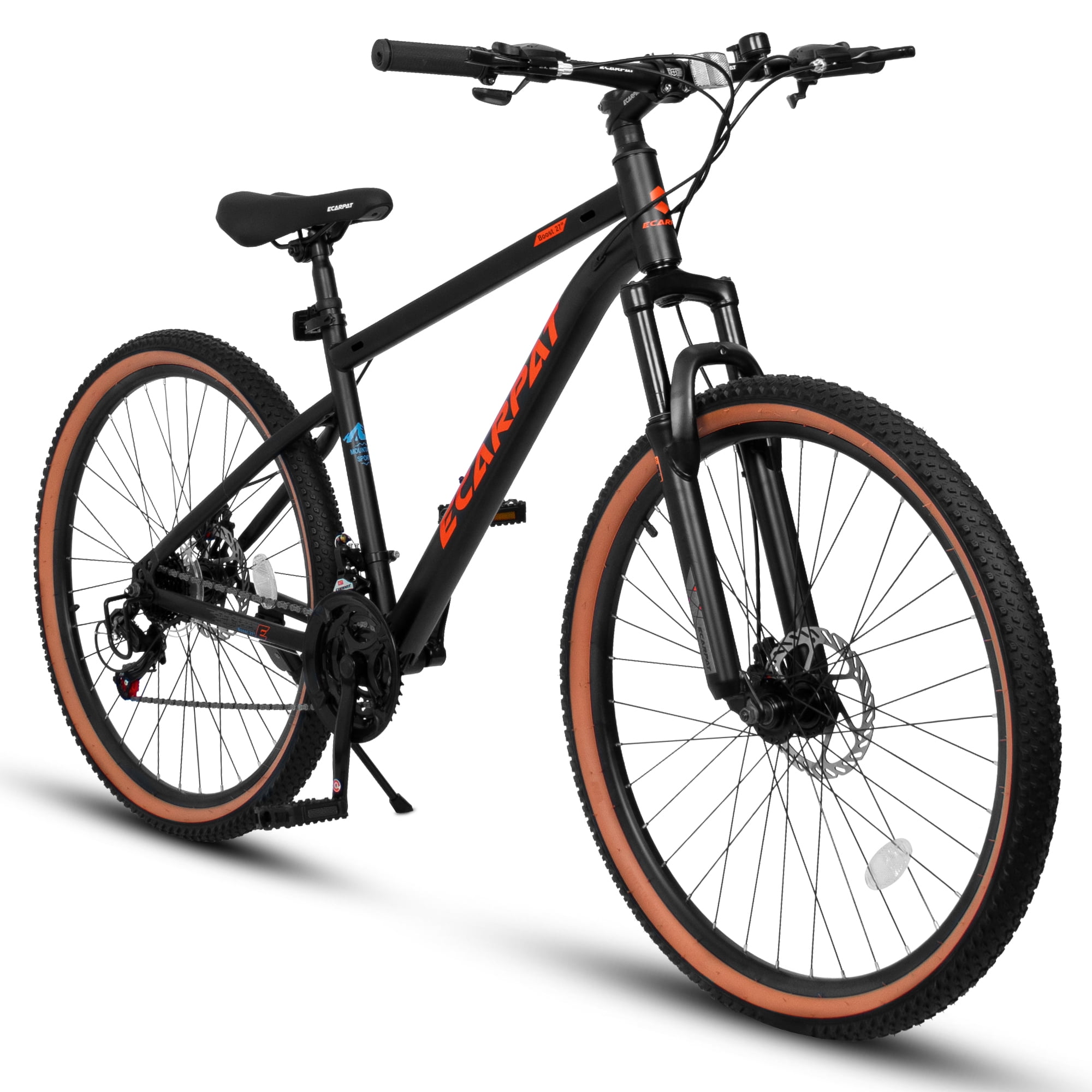 Harmie Mountain Bike, 21-Speed High Carbon Steel Frame with Front Suspension and Disc Brakes (Brown, 24 in) ujx48