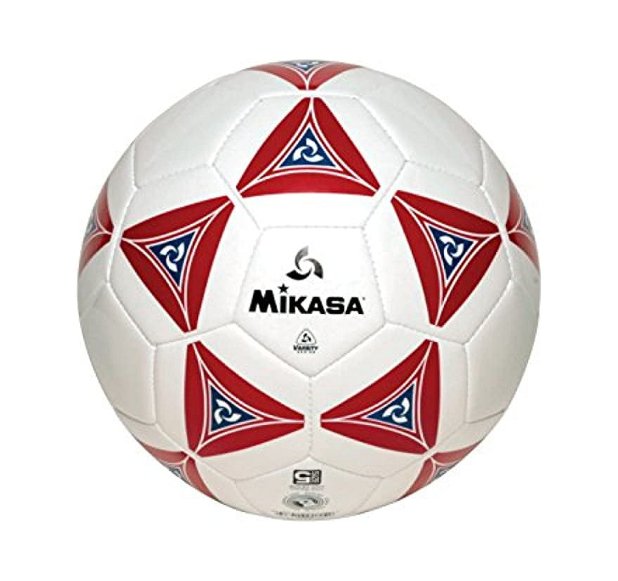 Mikasa Soft Soccer Ball, Recreational Training Ball, Durable Machine-Stitched Construction (Red/White, Size 4) qfgbj