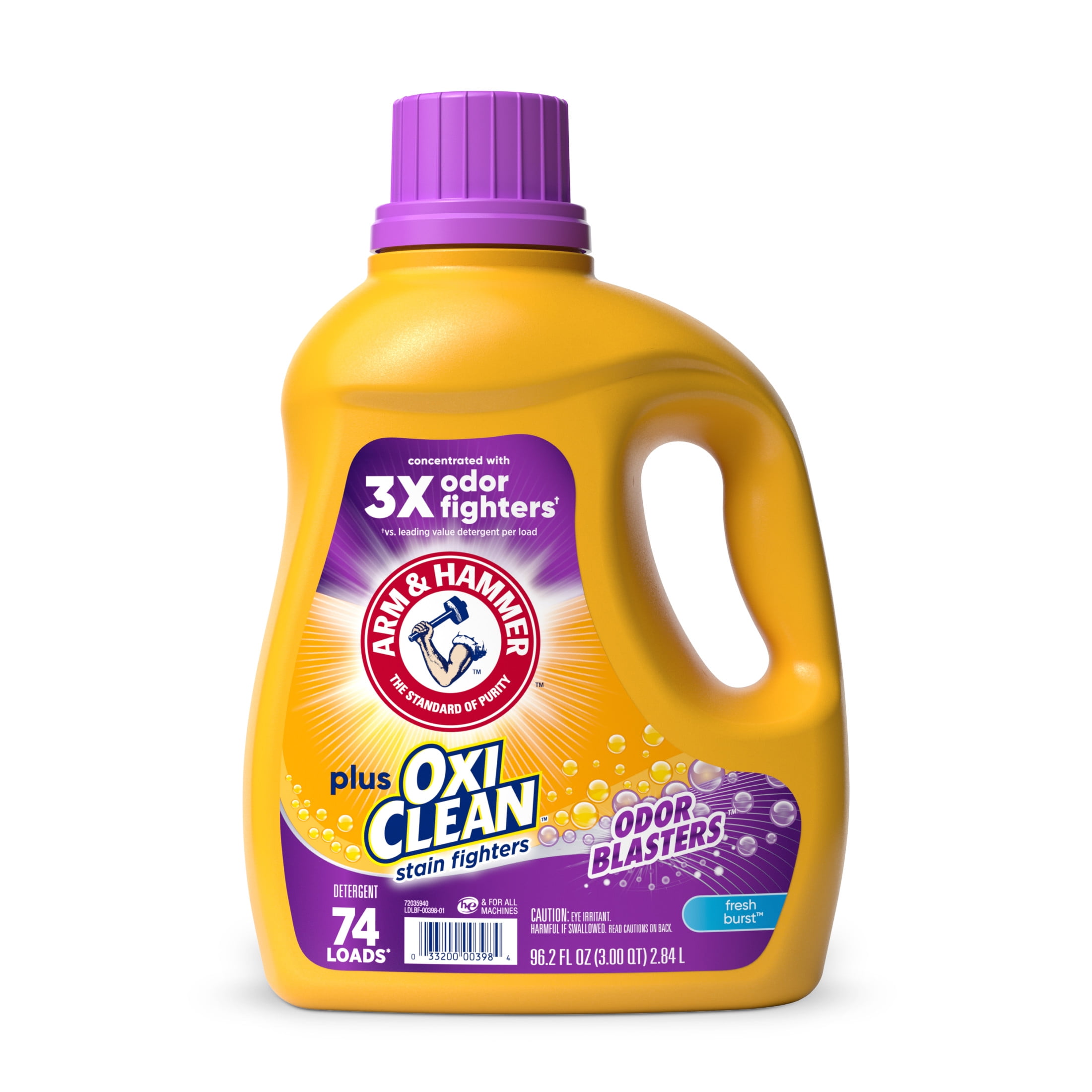 ARM & HAMMER Plus OxiClean Odor Blasters Liquid Laundry Detergent, Fresh Burst (96.2 fl oz) rvowv