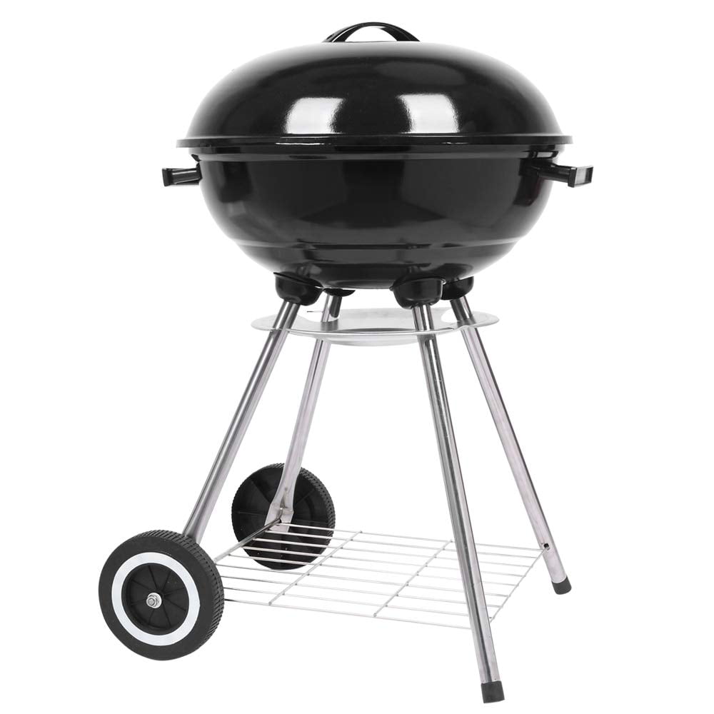 VINGLI 18 in Charcoal Kettle Grill, Outdoor BBQ Charcoal Stove for Backyard Cooking (Black, 18 in) mf8fr