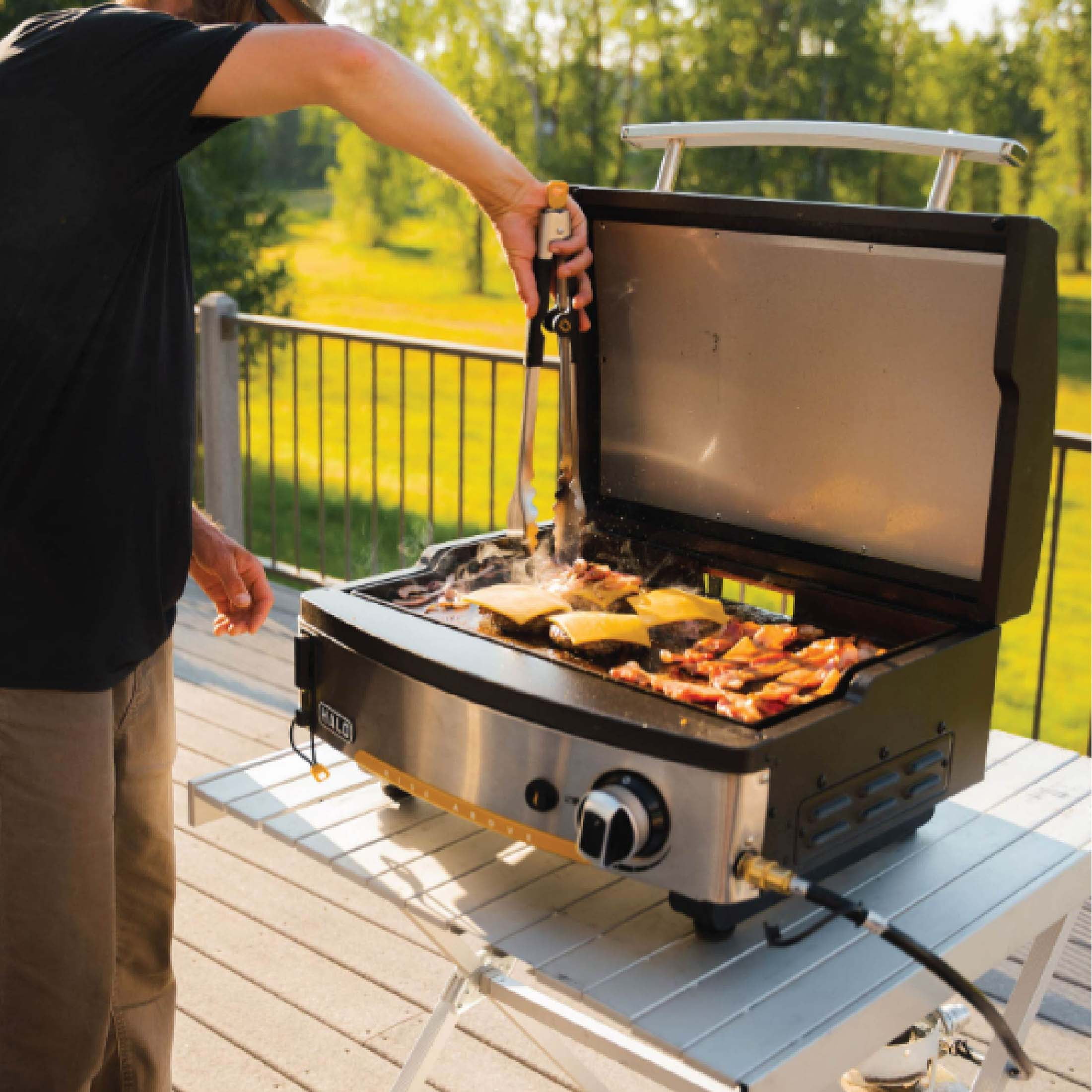 Halo Elite1B 1-Burner Outdoor Propane Gas Griddle with 2-Zone Cooking (Black, 284 sq in) agkdn