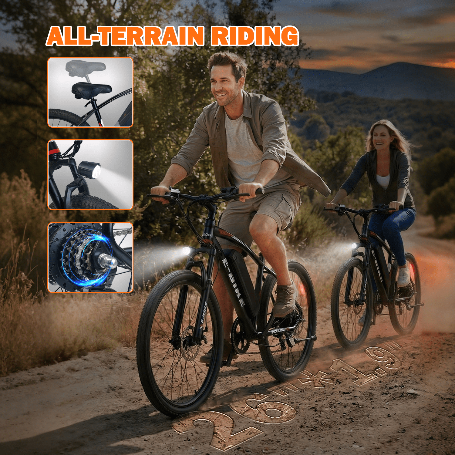 XKJQTA Electric Mountain Bike, 26 in Adult E-Bike with 750W Motor, 576Wh Removable Battery, 7-Speed, Full Suspension (Black, 26 in) tfjm3