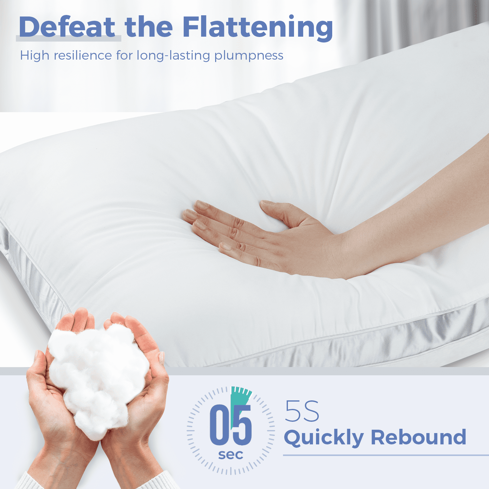 Cookey Bed Pillows Queen Size Set of 2, Luxury Hotel Quality Gusseted Pillows for Side and Back Sleepers (White, 20 in x 30 in) 0q0d7