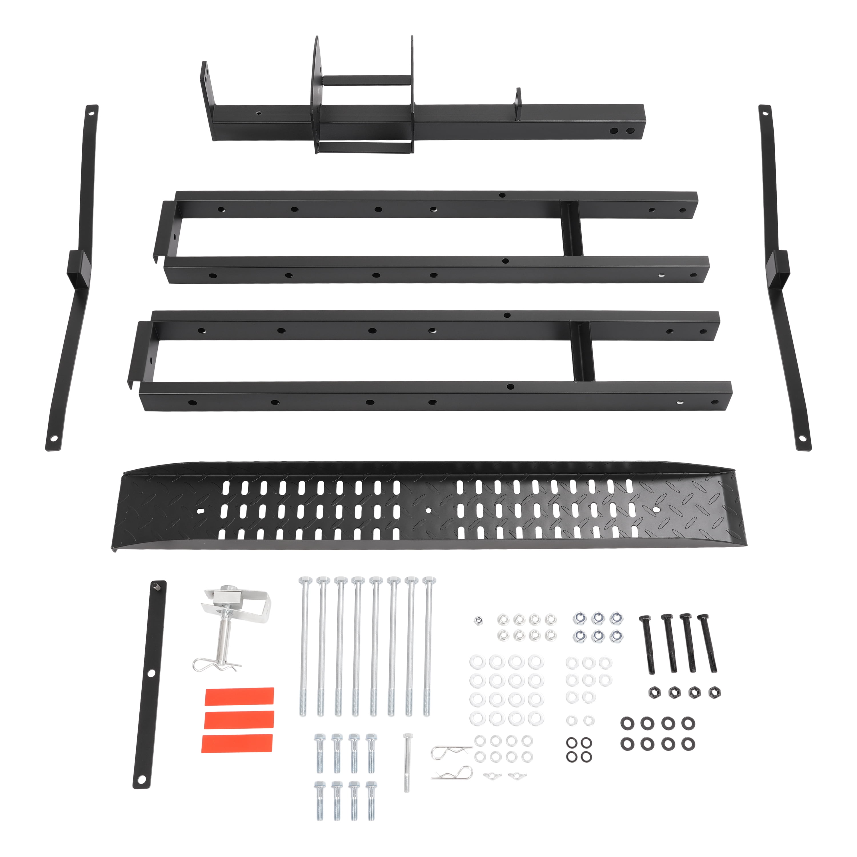 Kojem Motorcycle Dirt Bike Hitch Carrier Rack with Loading Ramp (Black, 500 lb Capacity) zb8pp