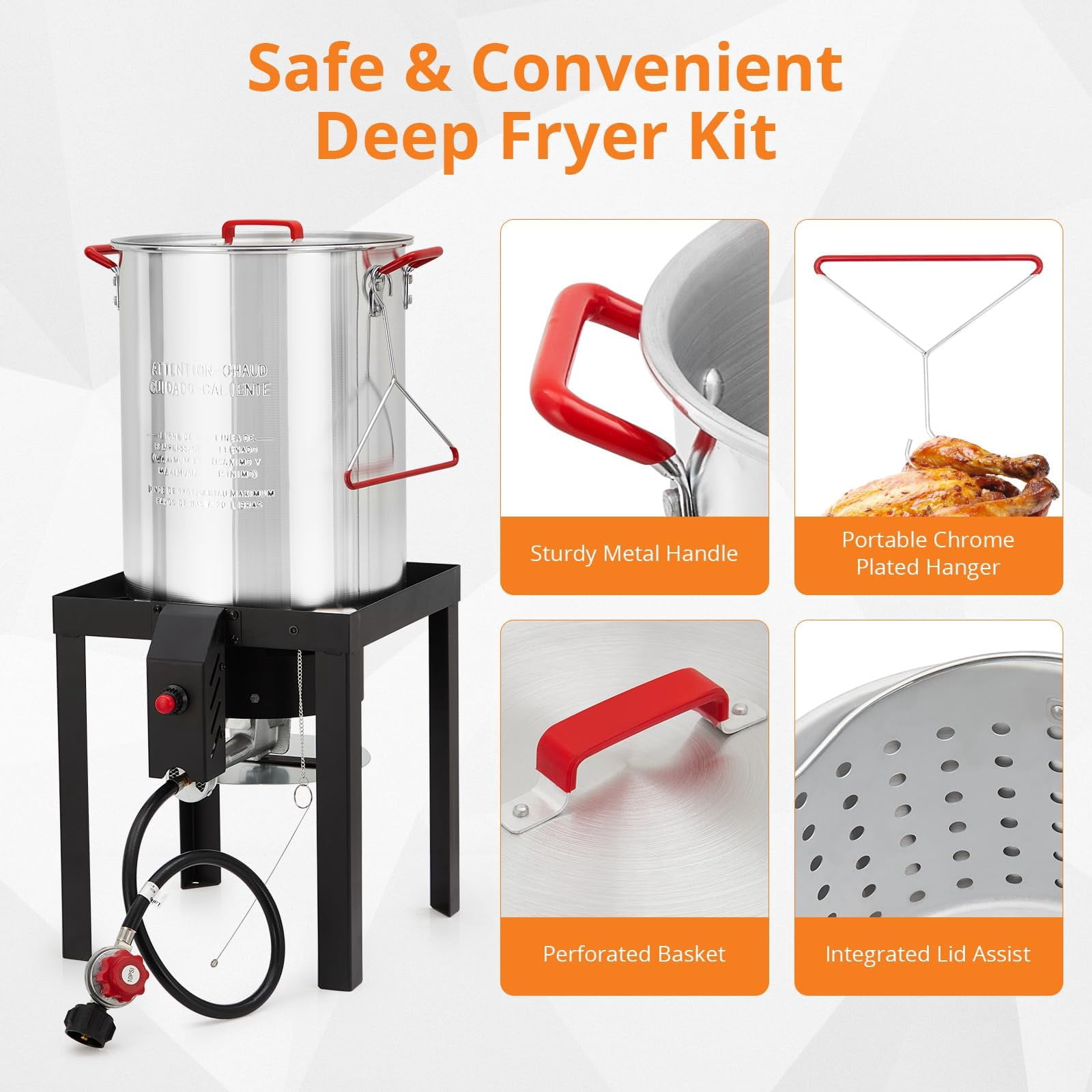Outdoor Gourmet 30QT Turkey Fryer Kit (Heavy-Duty Propane Burner, Stainless Steel Pot) yoqe2
