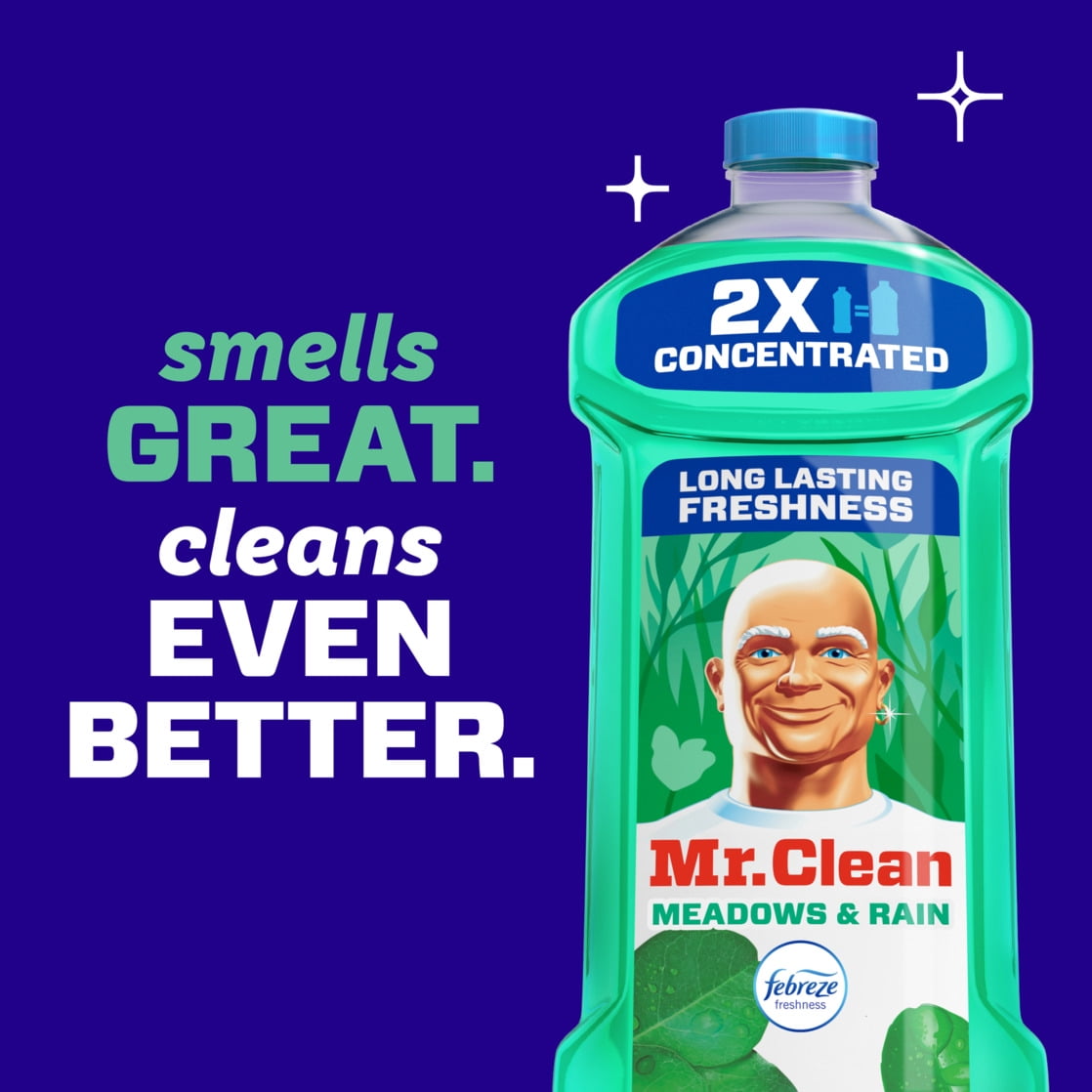 Mr. Clean 2X Concentrated Multi-Surface Cleaner with Febreze Meadows & Rain Scent (23 fl oz) qk1ti