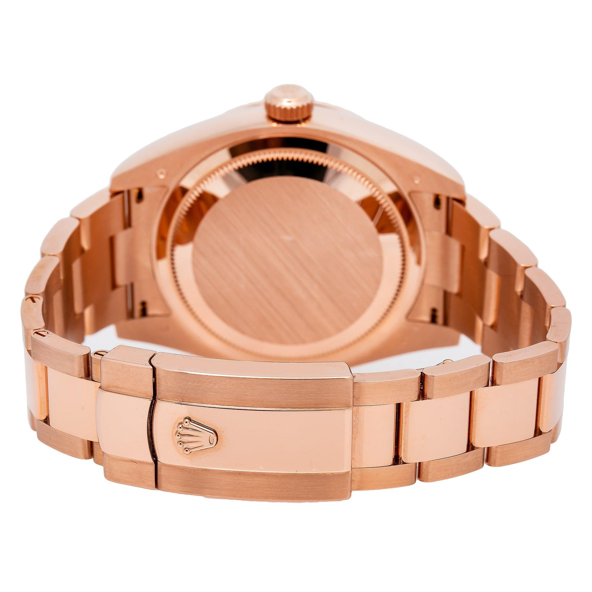 Rolex Sky-Dweller Watch 18K Rose Gold Fluted Bezel White Dial (42 in) 2nhv6