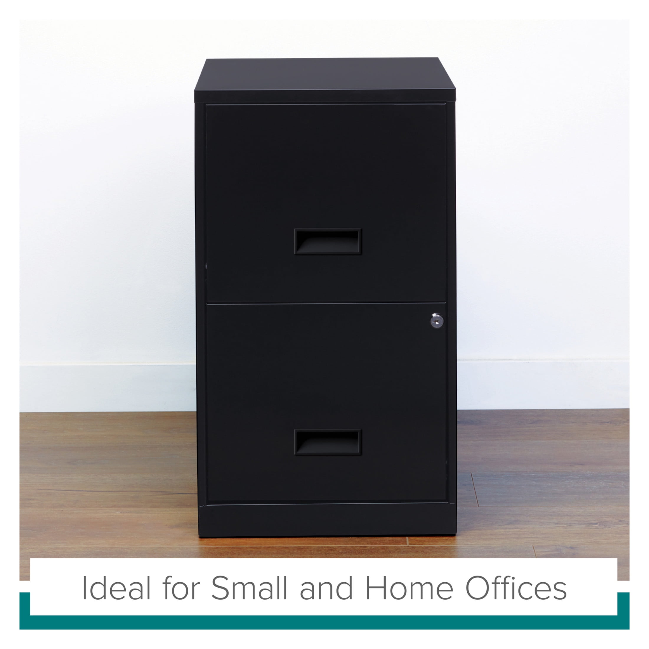 Space Solutions 2-Drawer Vertical File Cabinet for Letter-Size Hanging Folders (Black, 18 in Deep) 47eyl