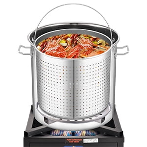 ARC USA 52QT Seafood Boiling Set with 200,000 BTU Propane Burner and Stainless Steel Pot (52 qt) 038un