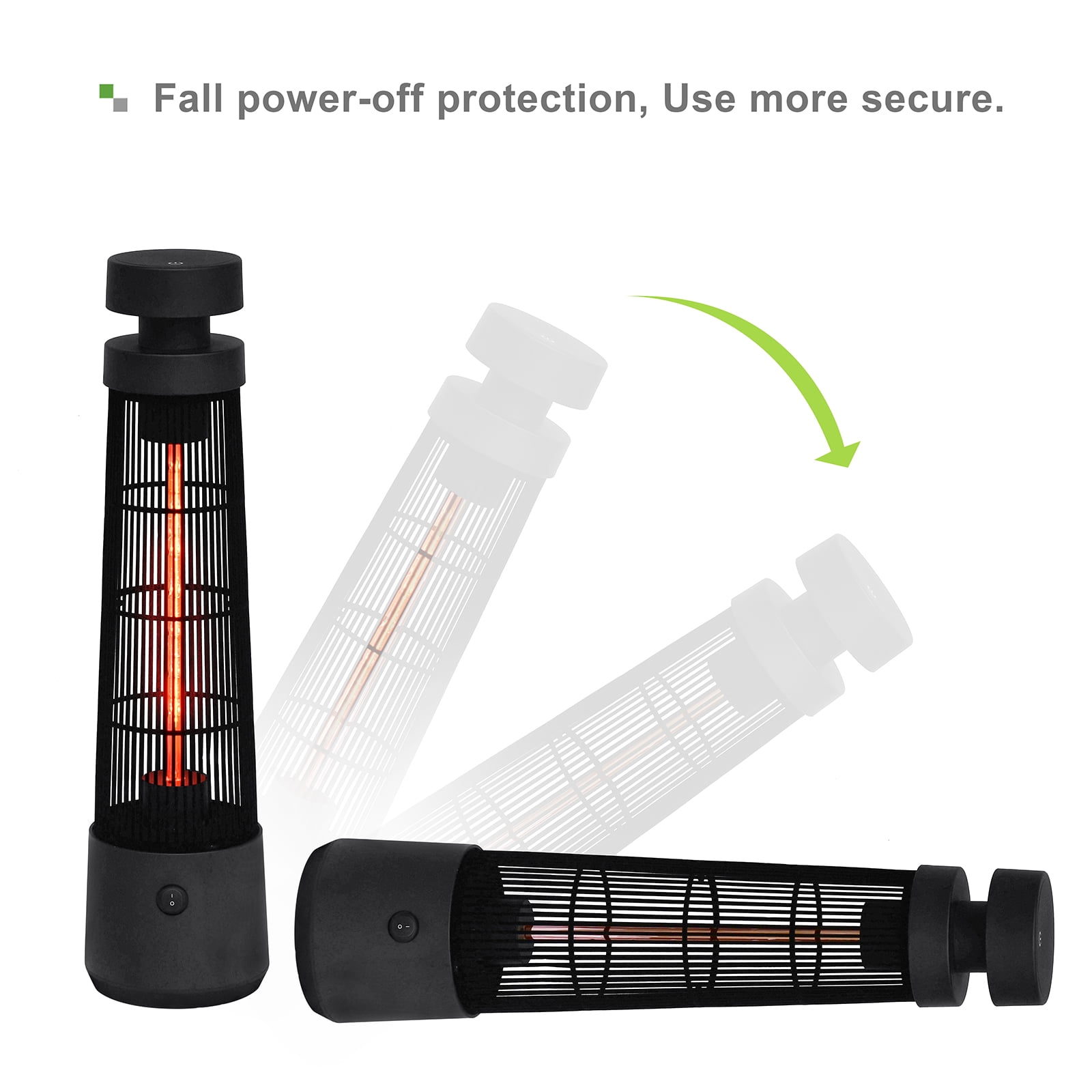 ATR ART TO REAL 1200W Infrared Electric Freestanding Patio Heater (Black, 1 Unit) zi87c