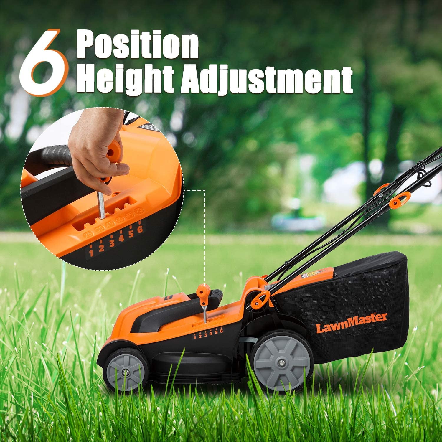 LawnMaster MEB1114K Electric Corded Lawn Mower, 11AMP High-Performance Motor, 15-Inch Cutting Deck (15 in) s1l5k