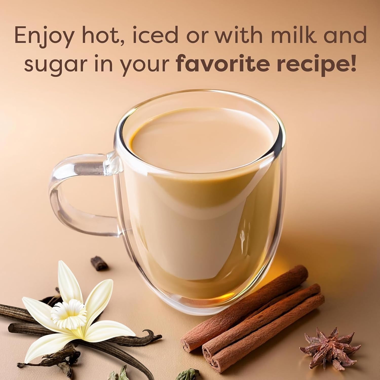 Waka Coffee & Tea Vanilla Chai Tea Mix, Instant Unsweetened Powder with Natural Spices (4.5 oz) hl7ye