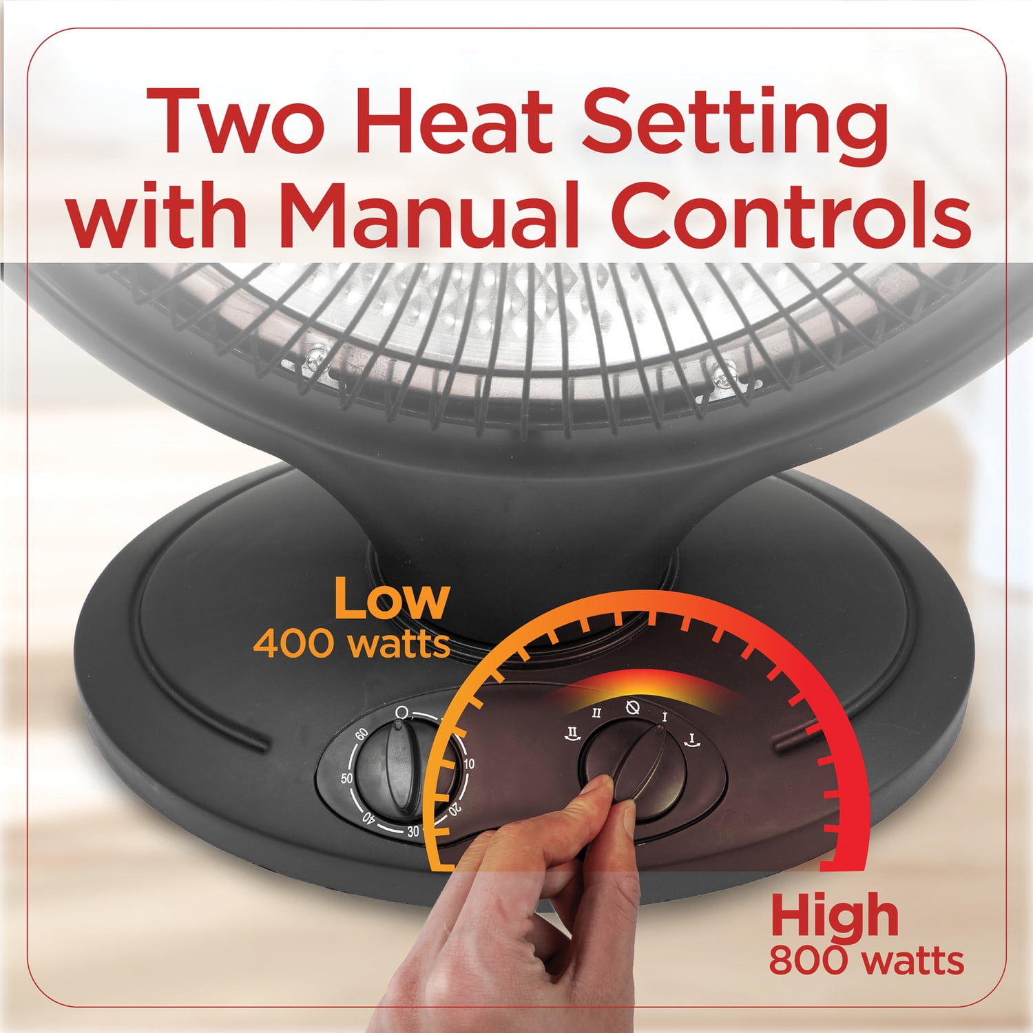 BLACK+DECKER Oscillating Radiant Dish Ceramic Heater (Black, 14 in) ywiil