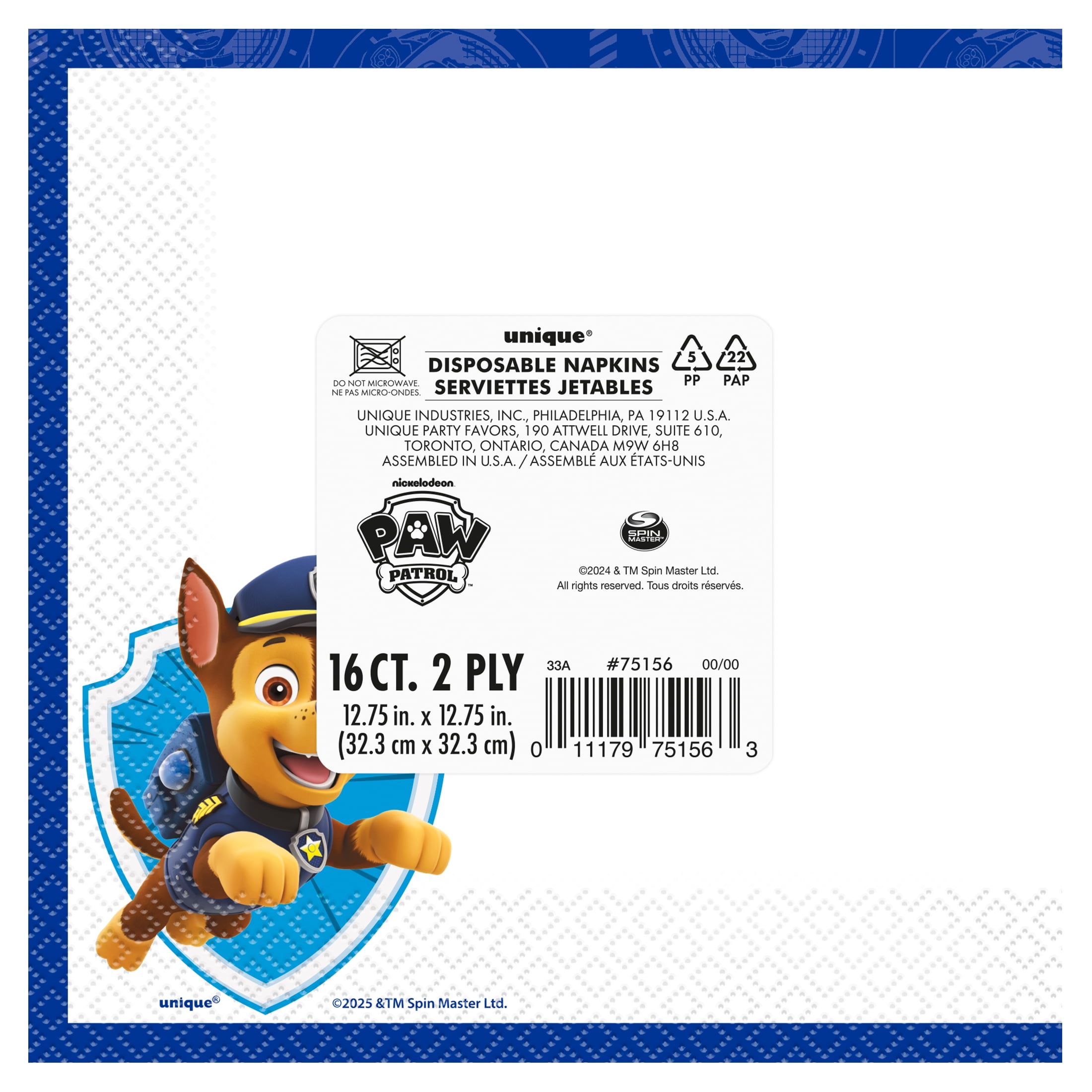 PAW Patrol Lunch Napkins (Multicolor, 16 Count) eyb5m