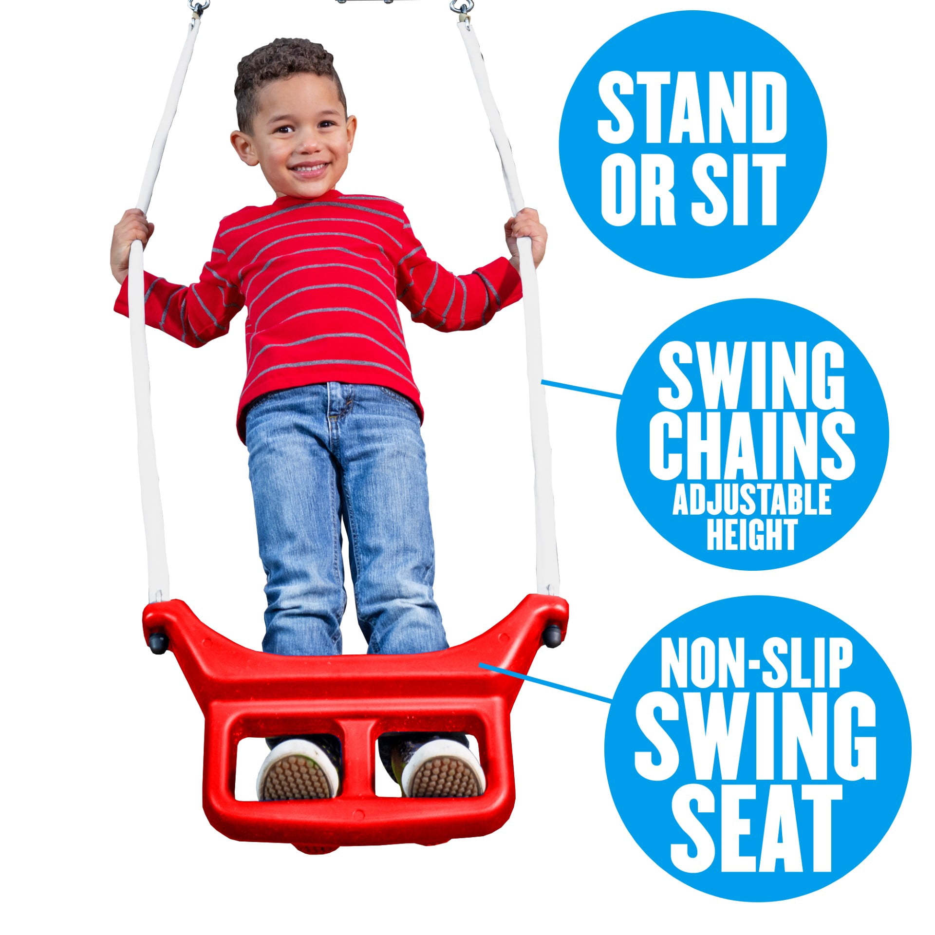 XDP Recreation Freedom Fun Metal Swing Set with Super Disc Saucer, See-Saw, and Slide (White, 128 in W x 91 in D x 74 in H) b6pmt