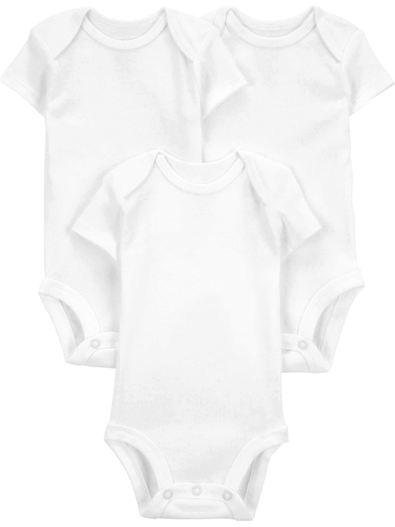 Carter's Child of Mine Baby Unisex Short Sleeve Bodysuits (White, 3-Pack) 5ed9d