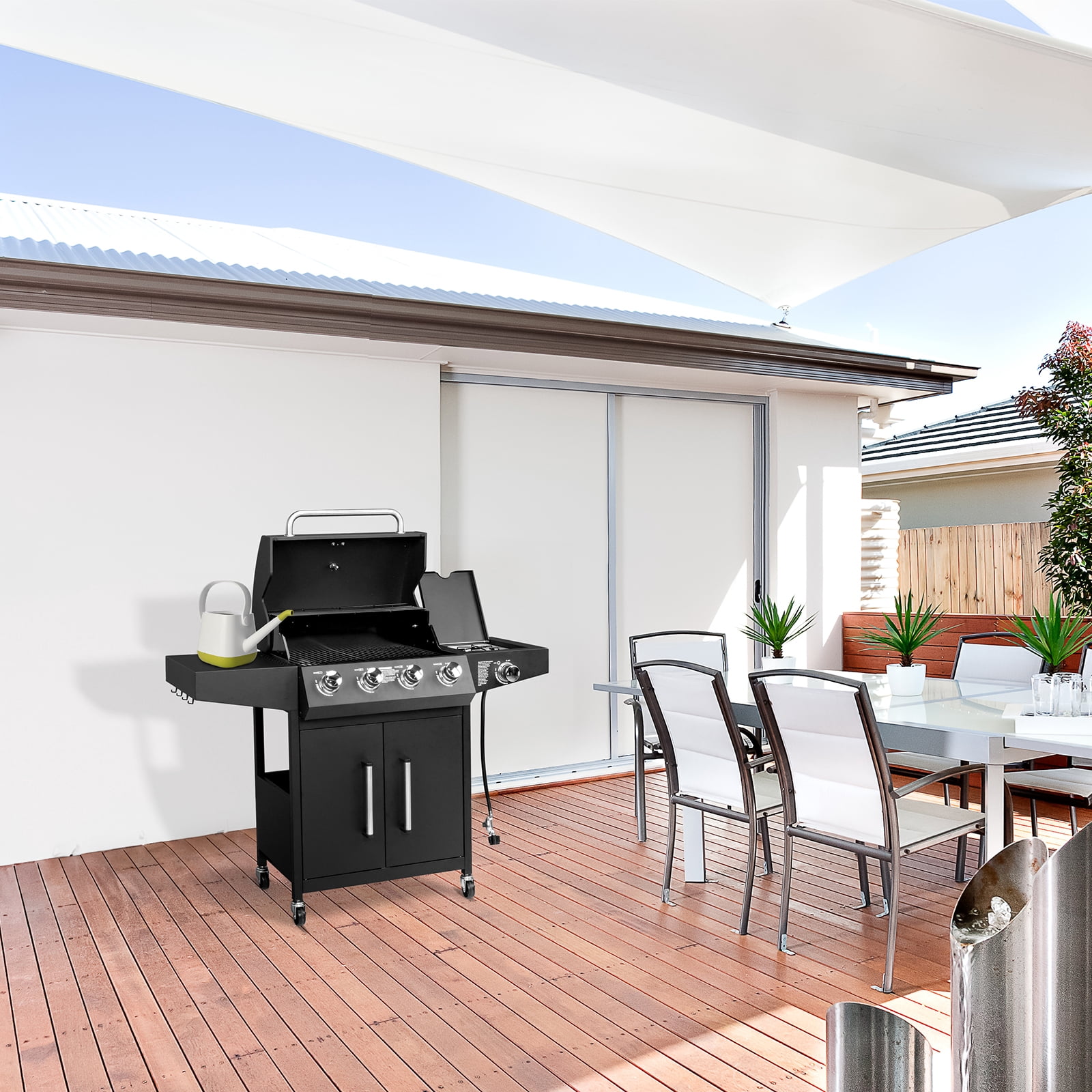 iTopRoad Propane Gas Grill with Side Stove (58000 BTU, Outdoor Cooking Station) 5v0qi