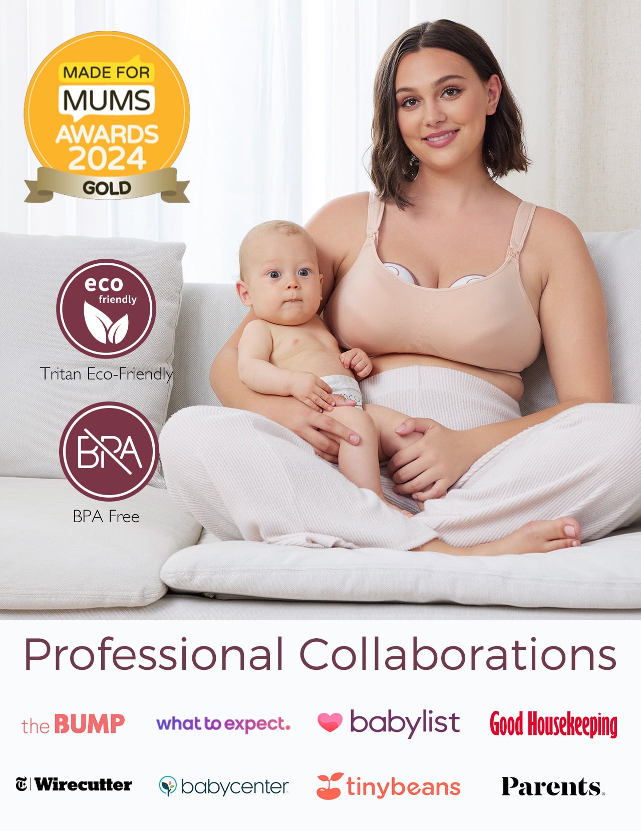 Momcozy M6 Hands-Free Wearable Breast Pump, DoubleFit Flange with 3 Modes & 9 Levels (Clear, 24mm) w7z0c