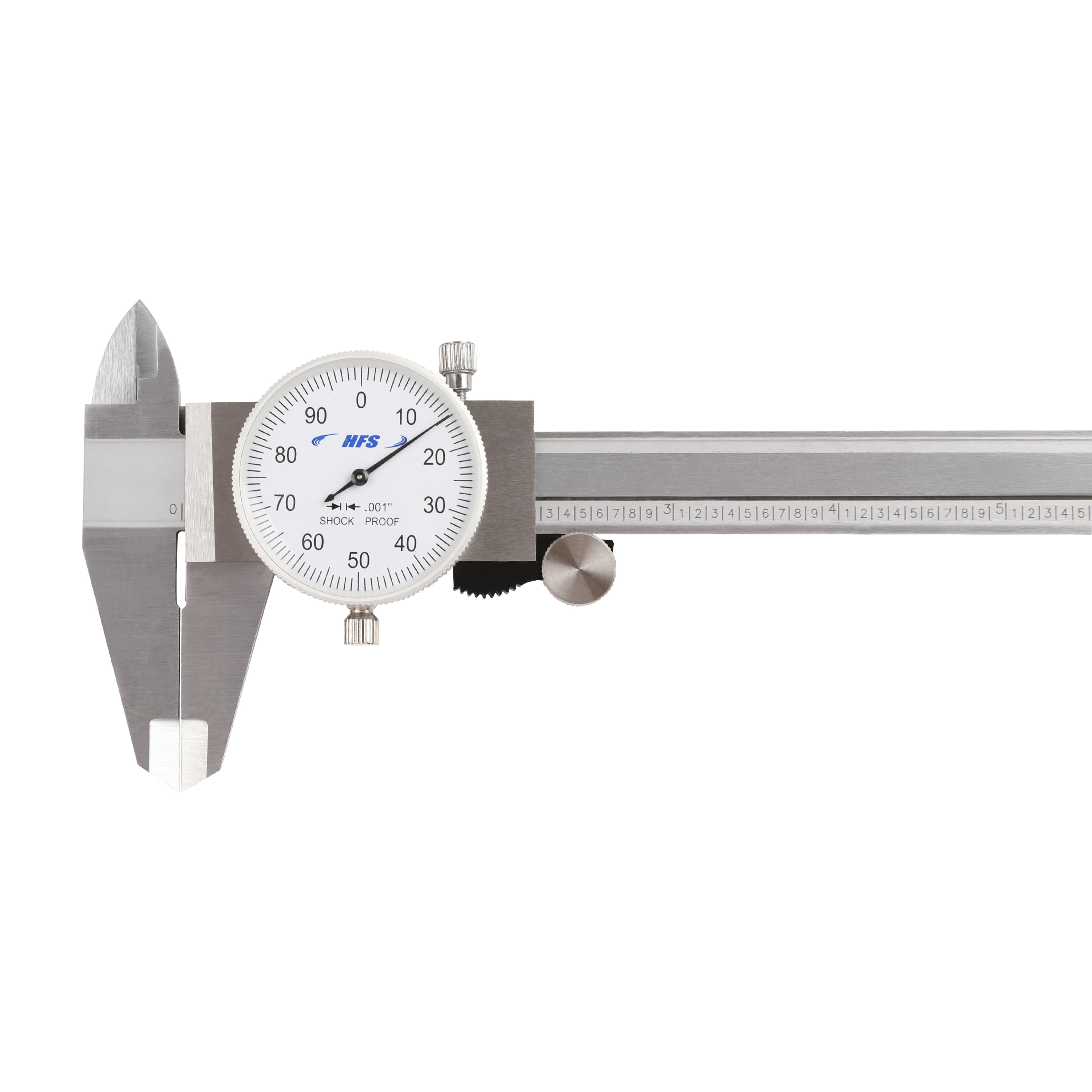 HFS Dial Caliper 4-Way Measurement Tool, Shockproof Carbon Steel (Silver, 0-6 in) xone2