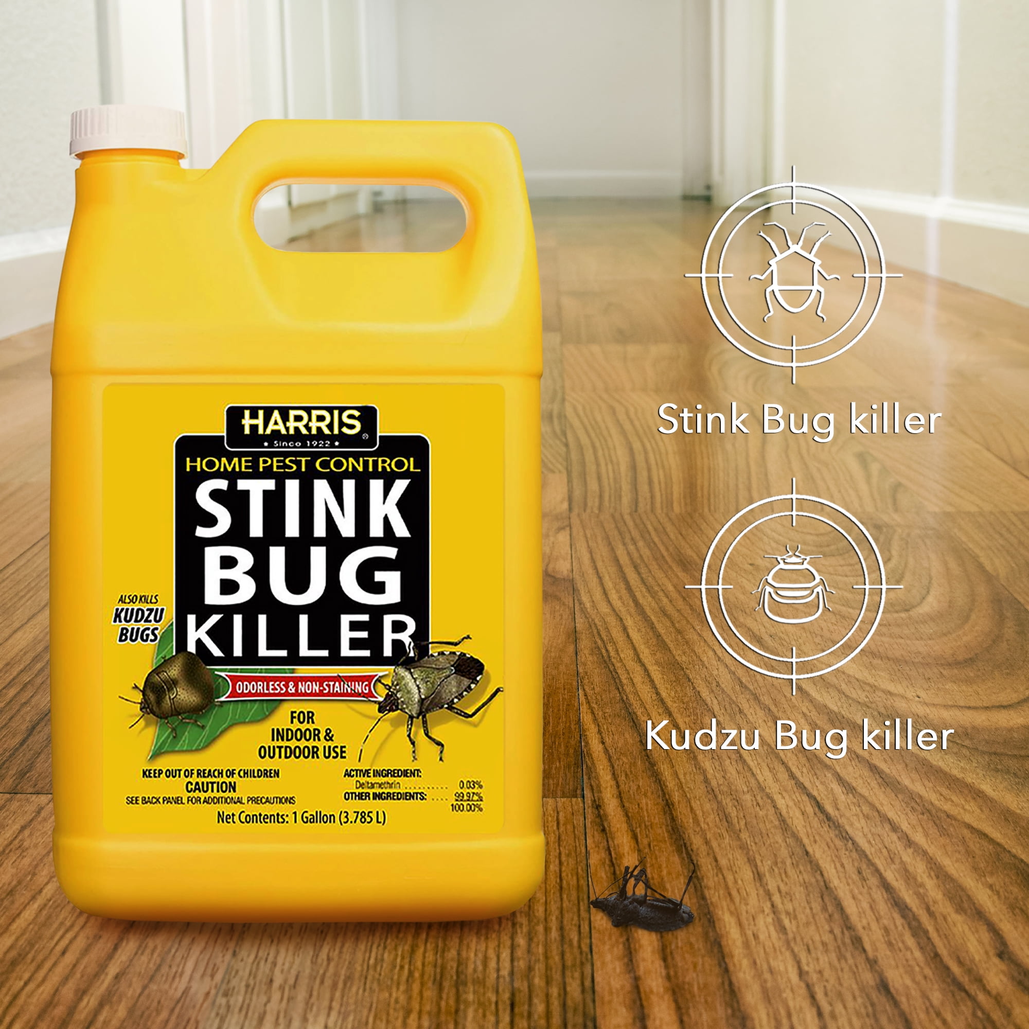 Harris Stink Bug Killer Spray, Odorless and Non-Staining Residual Insect Control (128 fl oz) 0har7
