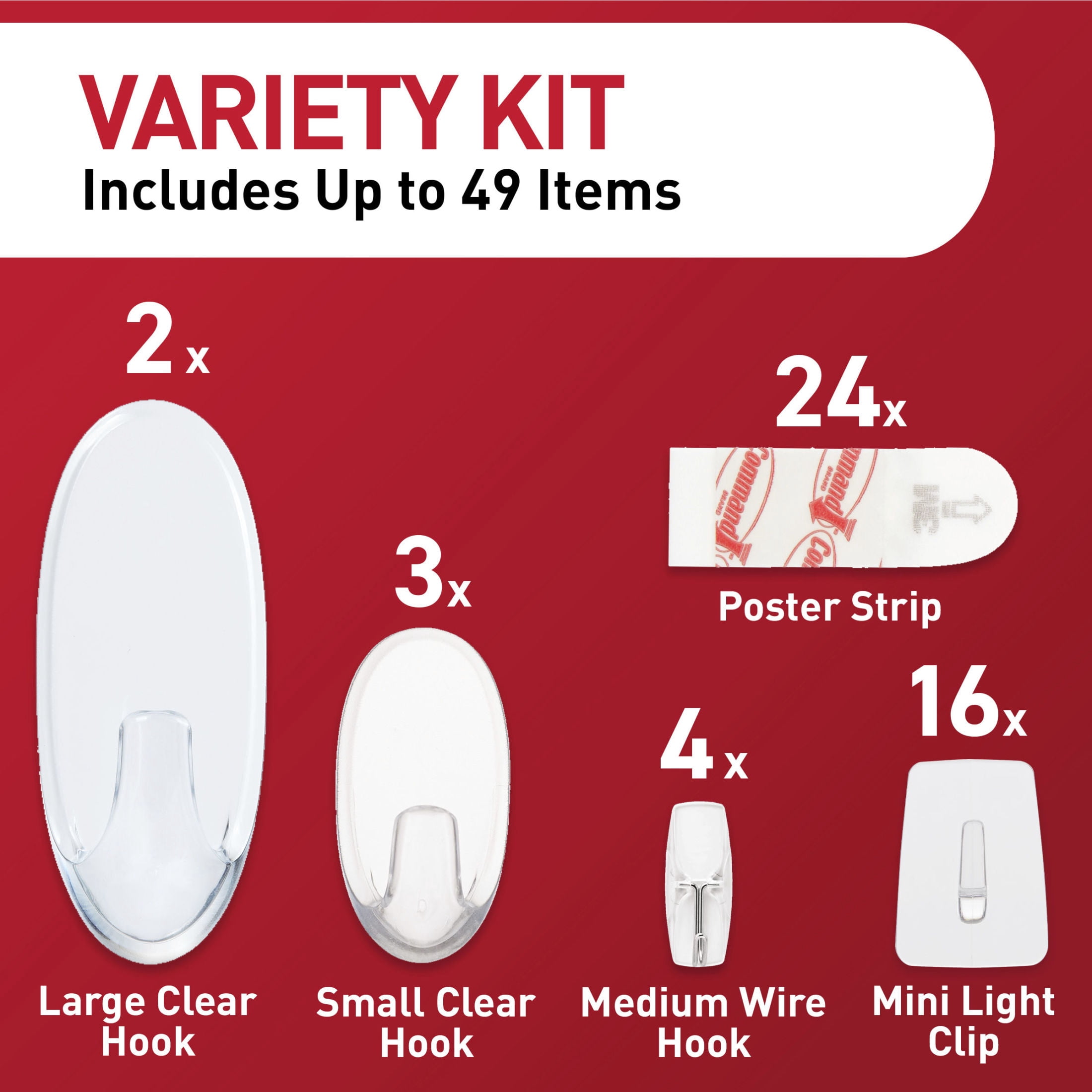 Command Clear Hooks Party Decoration Variety Kit (Clear, 4 lb Capacity) kzpq9