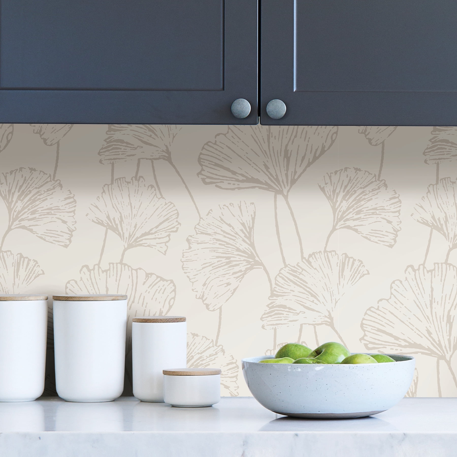 NuWallpaper Hikarigaoka Vinyl Peel and Stick Wallpaper (Silver, 20.5-in x 216-in) p564p