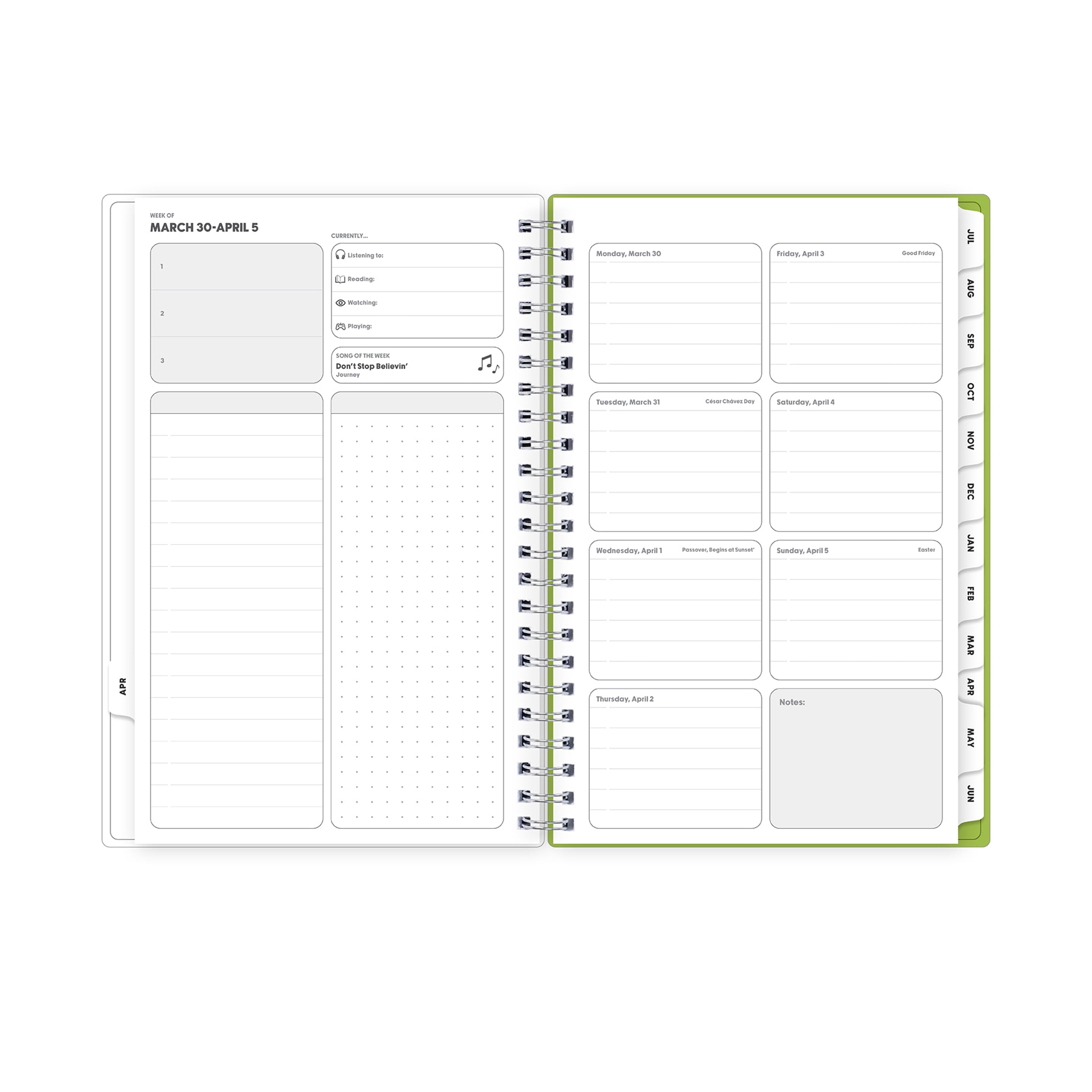 Blue Sky Gen Z Academic Planner, 15-Month Weekly & Monthly Organizer (Slime Green, 5 in x 8 in) 3j9y8