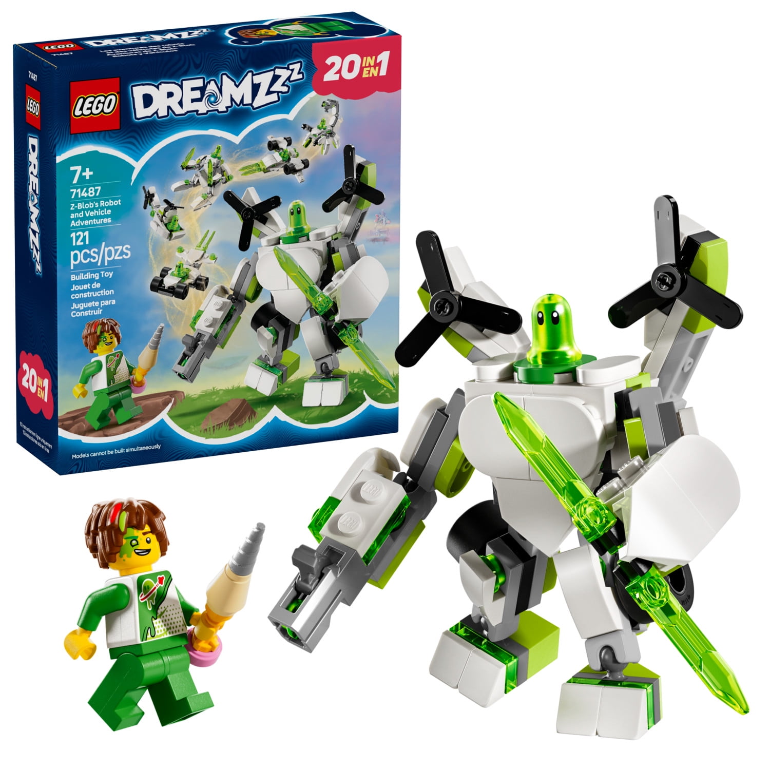 LEGO DREAMZzz Z-Blob's Robot and Vehicle Adventures Building Kit (Multicolor, 121 Pieces) ji7qr