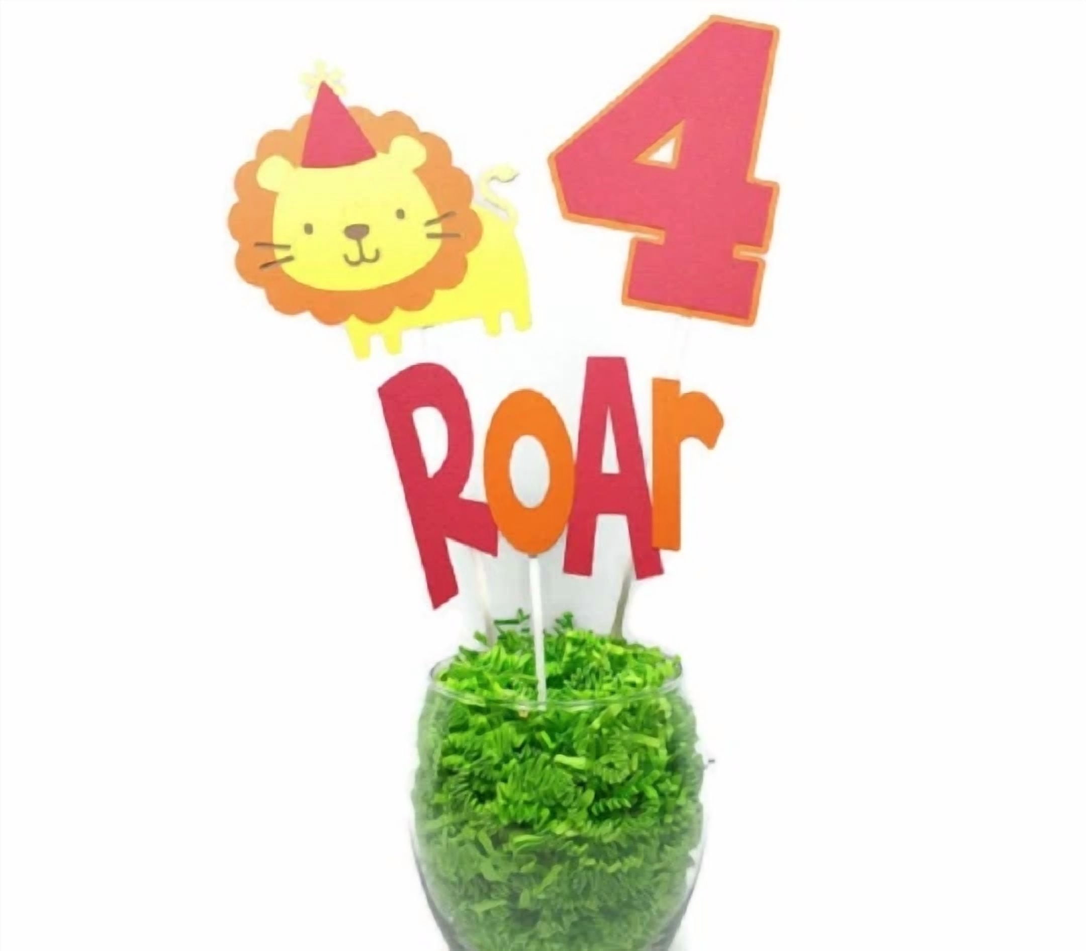KLYNE Jungle Lion Birthday Party Centerpiece Sticks and Cake Toppers (1 Pack) eec3s
